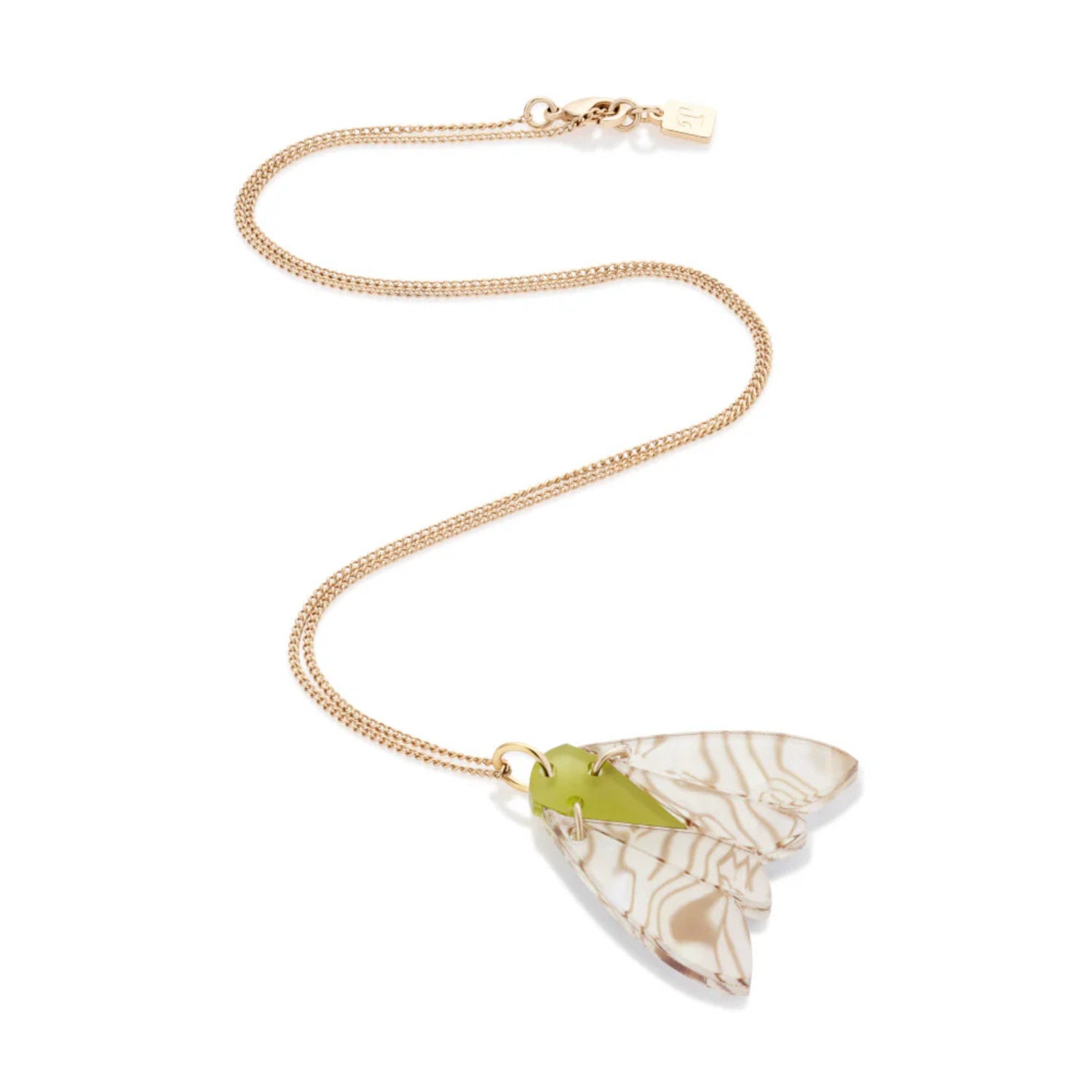 Gossamer Pendant Necklace - Shell & Lime Zest