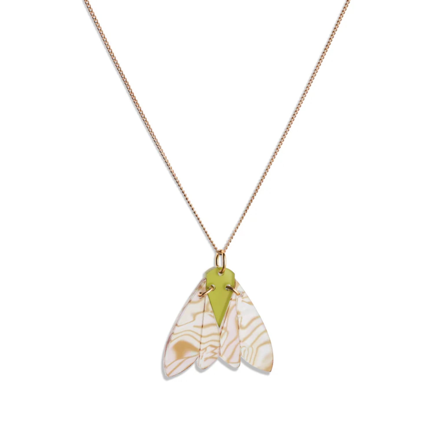 Gossamer Pendant Necklace - Shell & Lime Zest