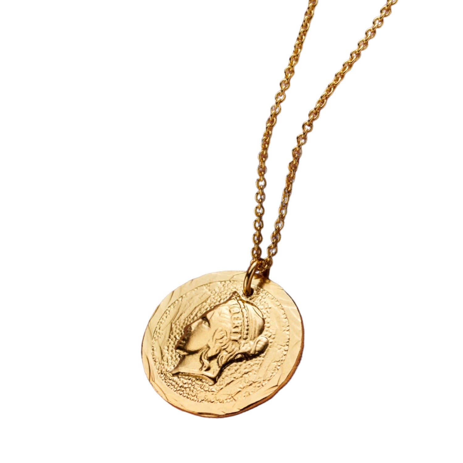 Yellow Gold Plated Roman Coin Necklace