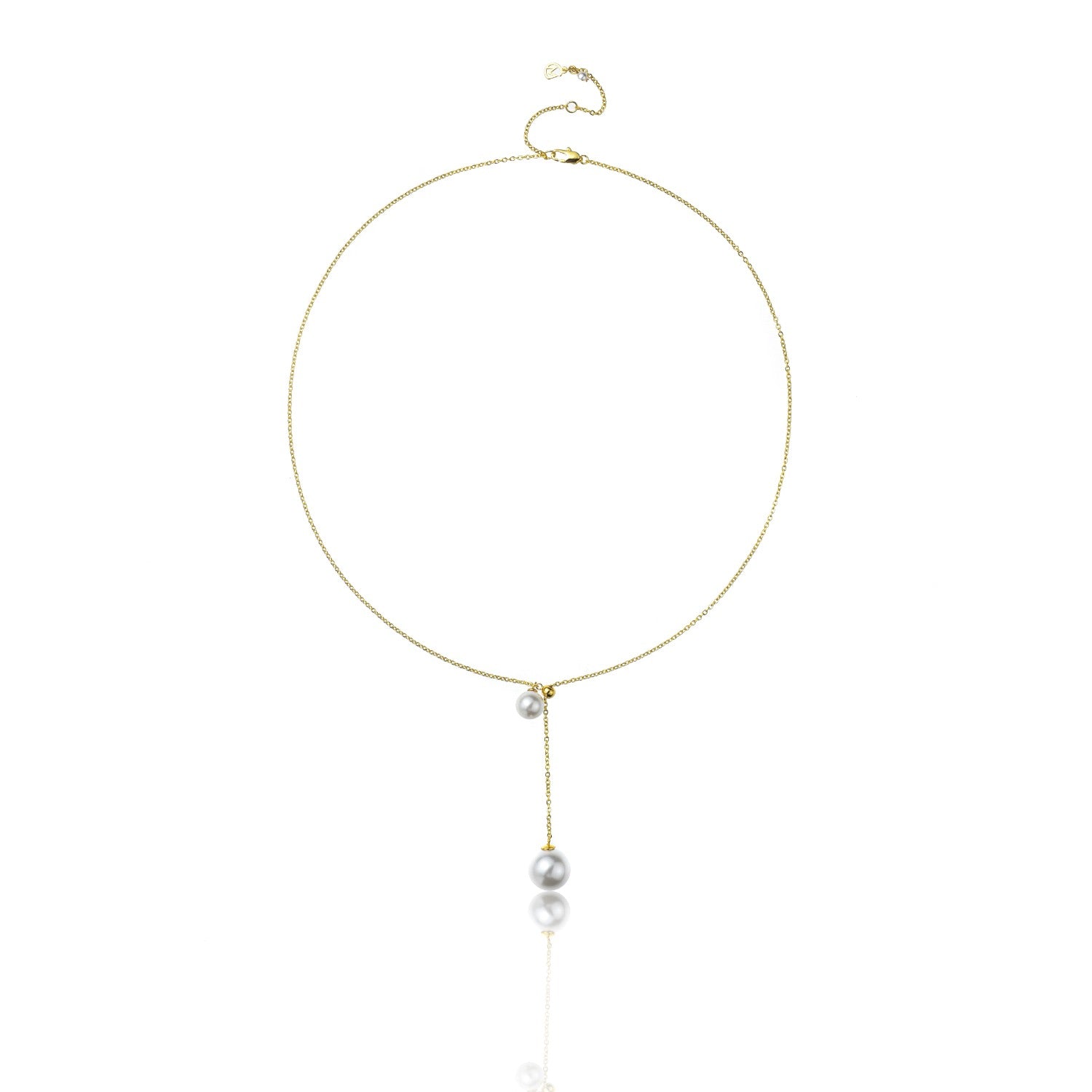 Grace Adjustable Double Pearl Chain Necklace