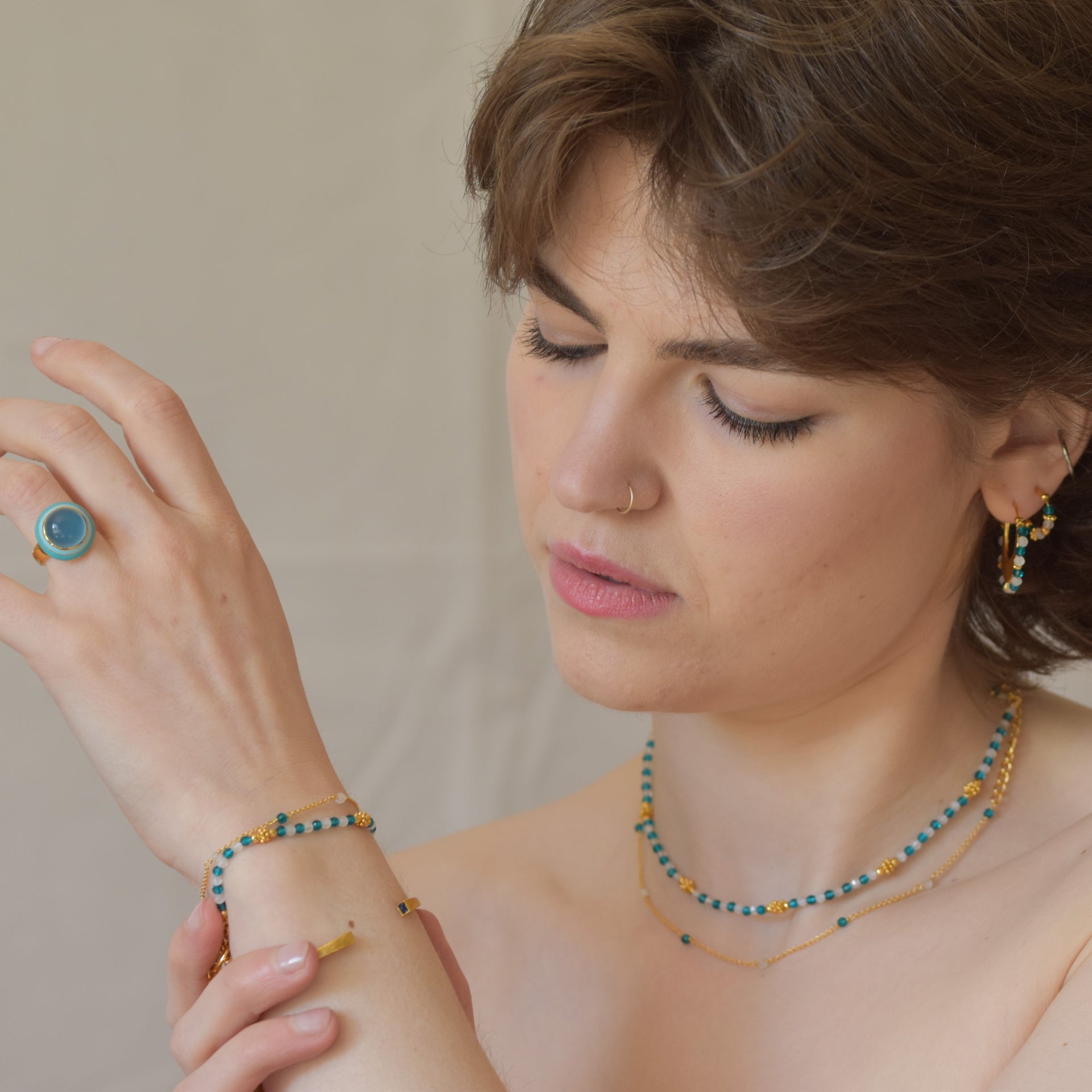 Grace Bangle With Blue Quartz