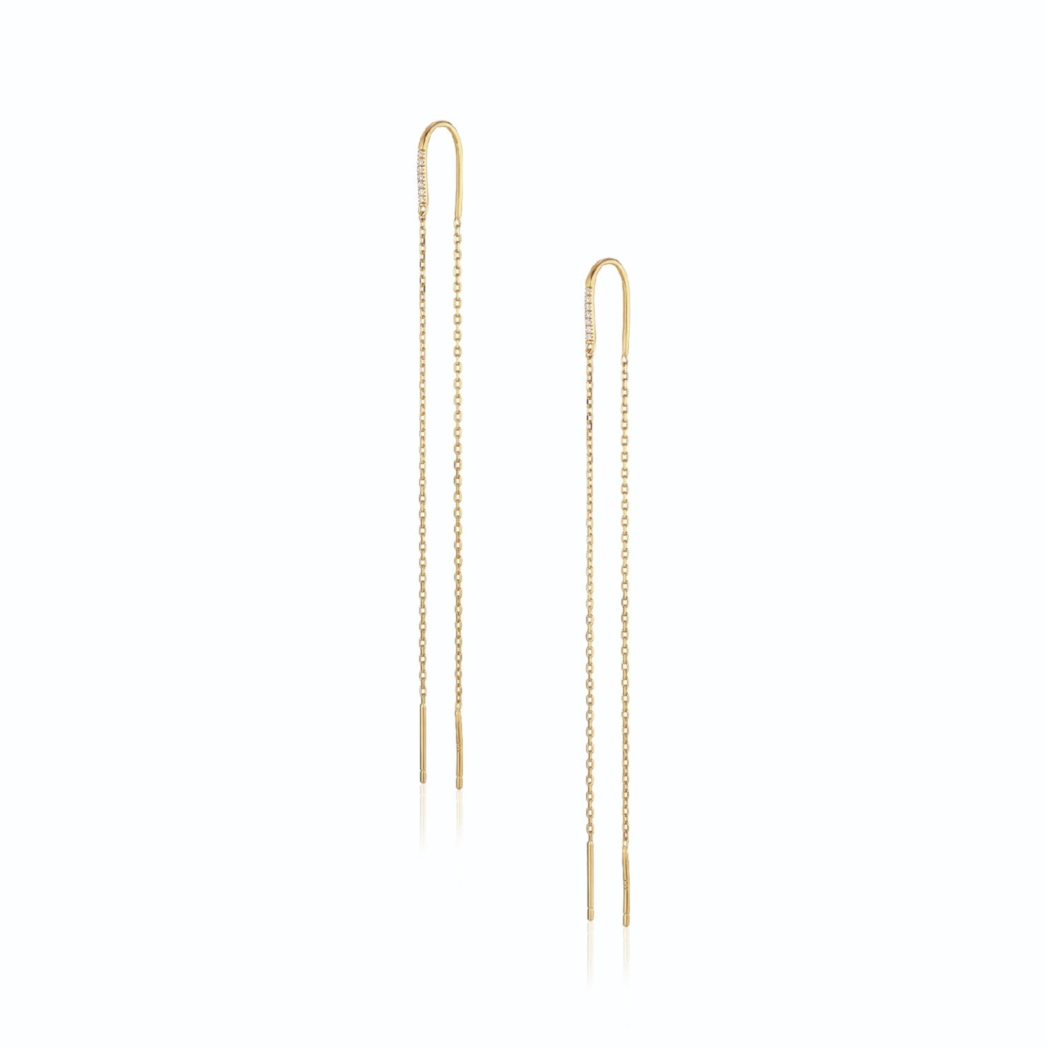 Grace - Bow Earrings With Zircons & Chains