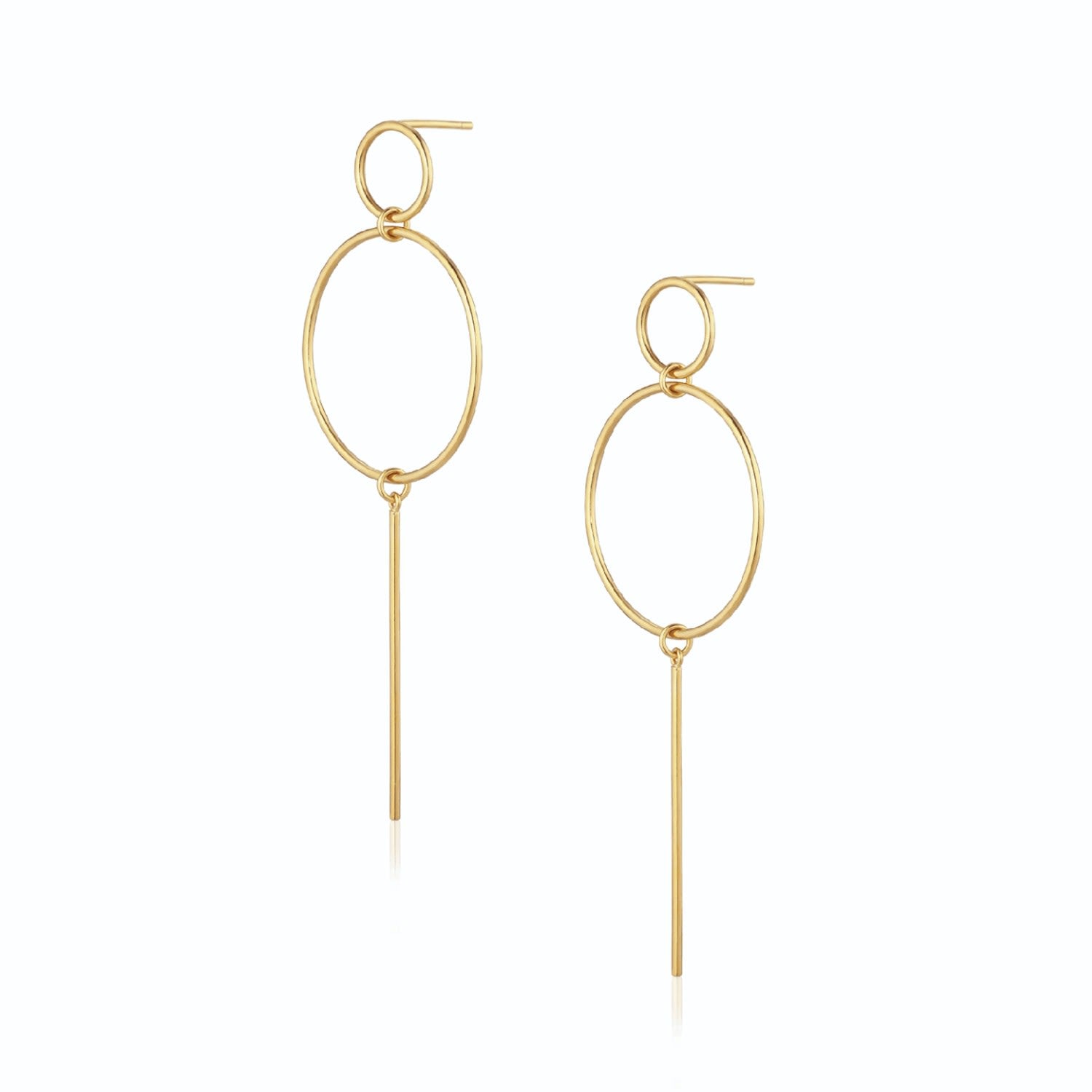 Grace - Graphic Dangle & Drop Statement Earrings - Gold
