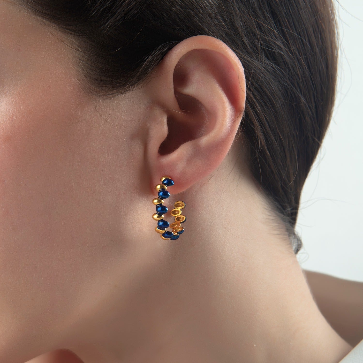 Grace Hoop Earrings - Blue