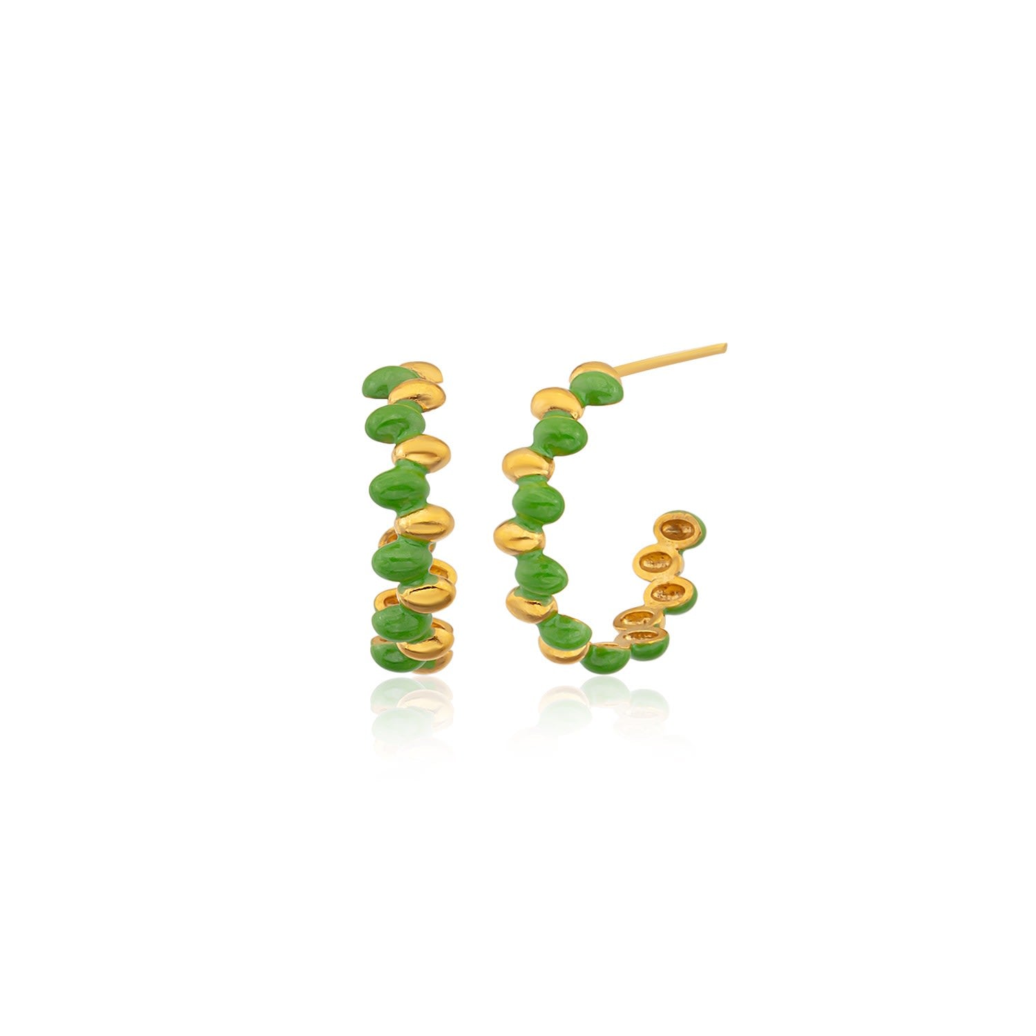 Grace Hoop Earrings - Green