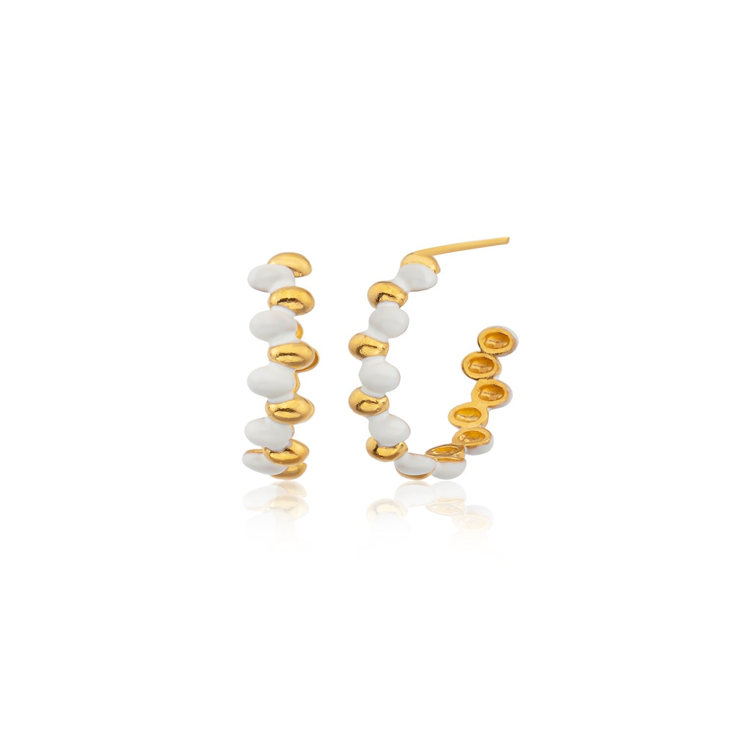Grace Hoop Earrings - White