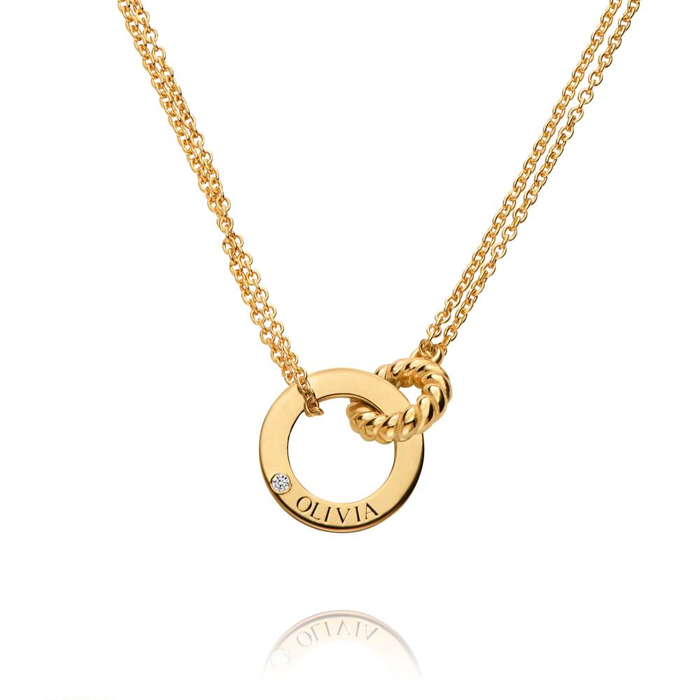 Grace Interlocking Necklace with Diamond in 18K Gold Vermeil