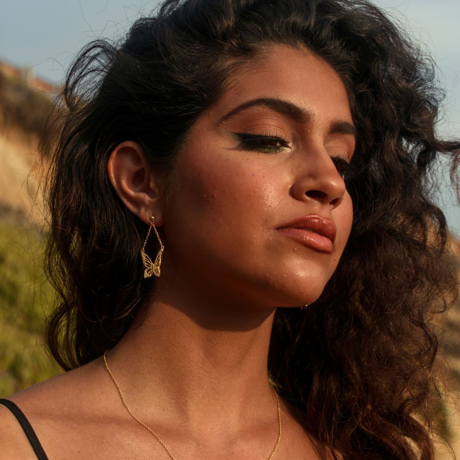 Graceful Spirit Butterfly Earrings, White Rhodium