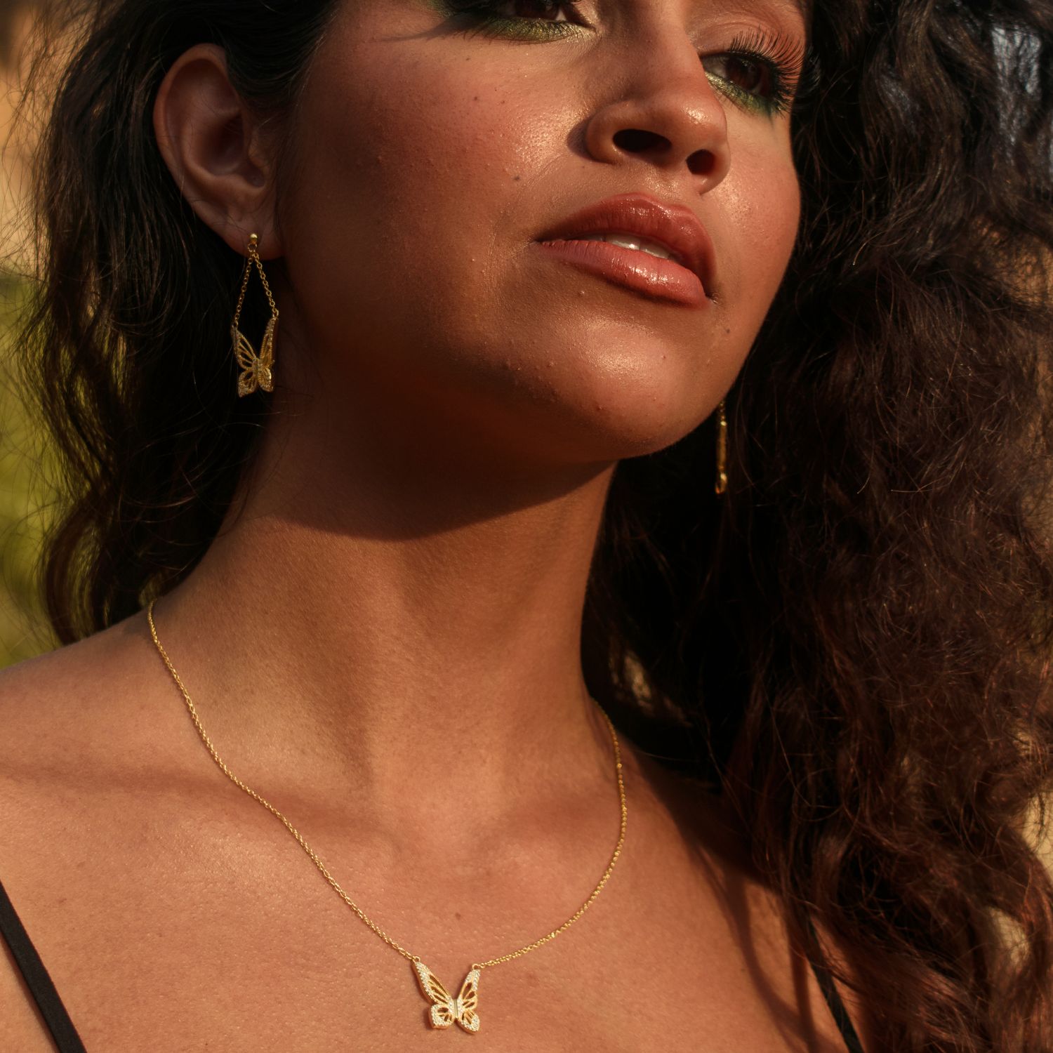 Graceful Spirit Butterfly Necklace, White Rhodium