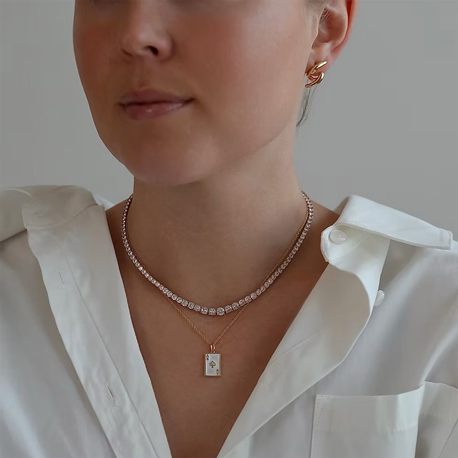 Graduated Diamond Tennis Necklace