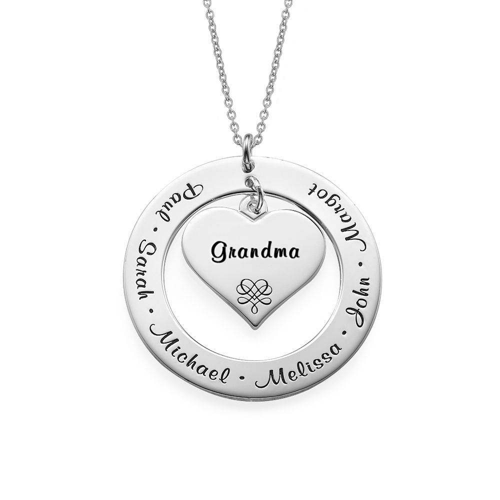 Grandmother / Mother Necklace with Engravings in Silver