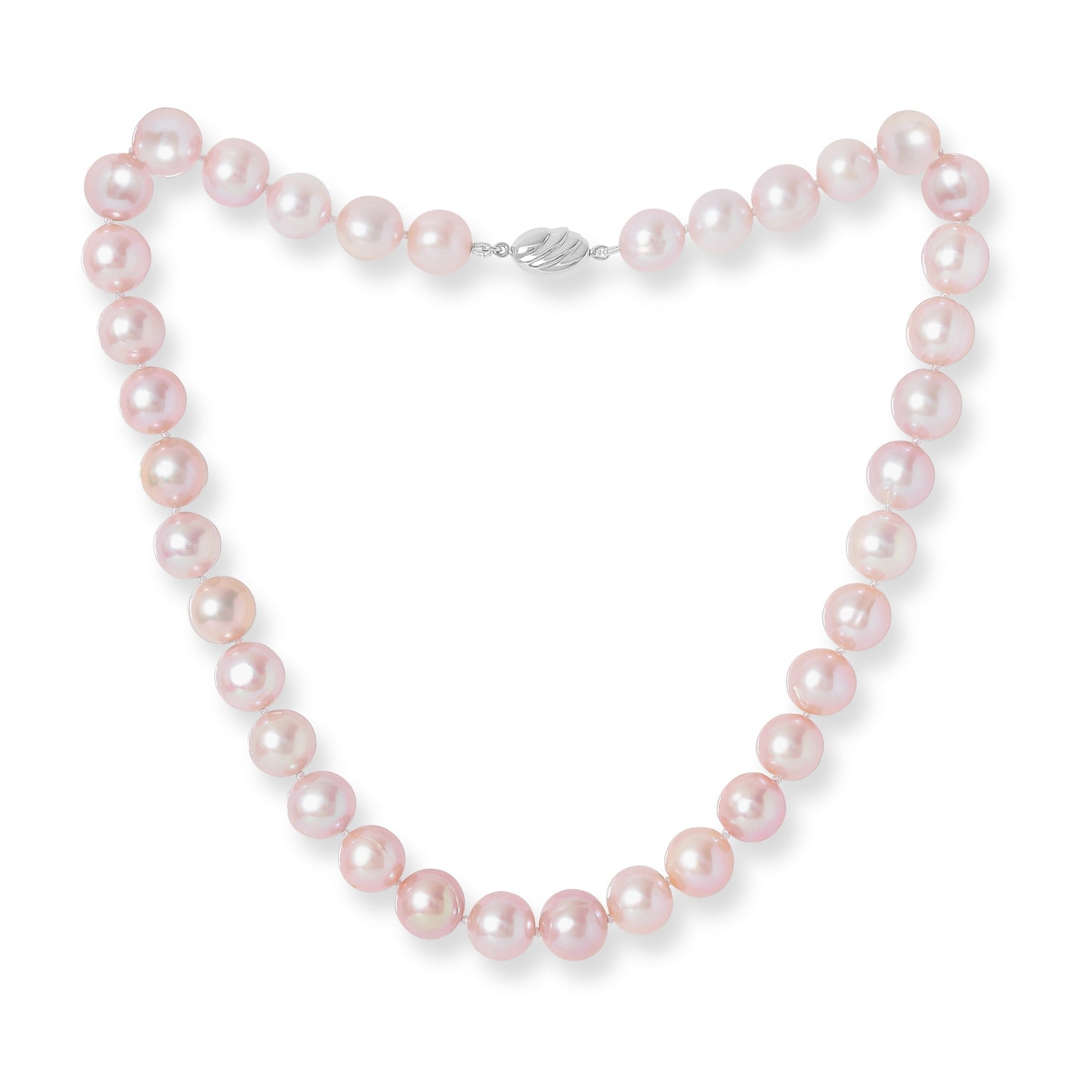 Gratia Almost Round Pink Baroque Cultured Freshwater Pearl Necklace