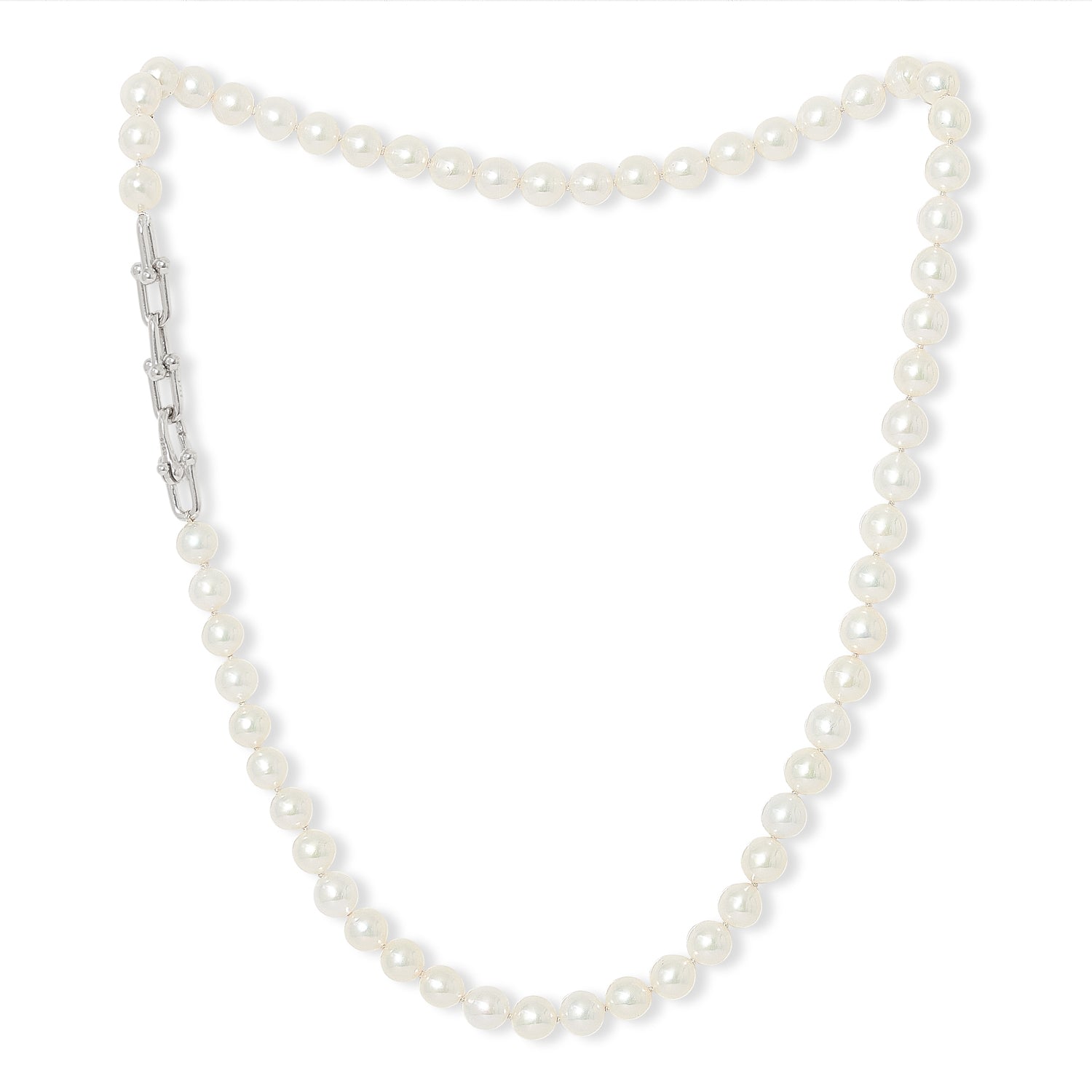 Gratia Cultured Freshwater Pearl Necklace With Chunky Chain Feature