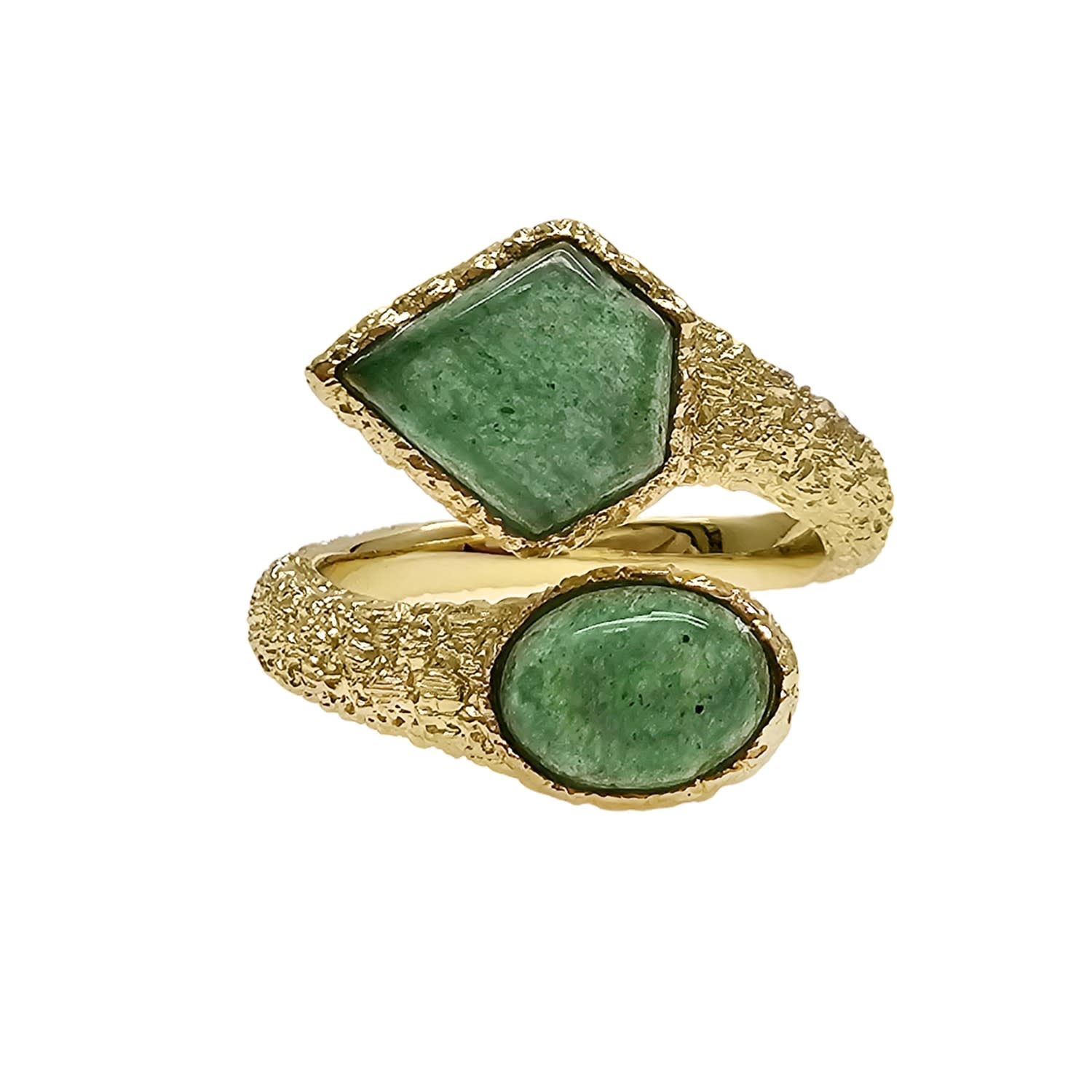 Green Agate Open Ring
