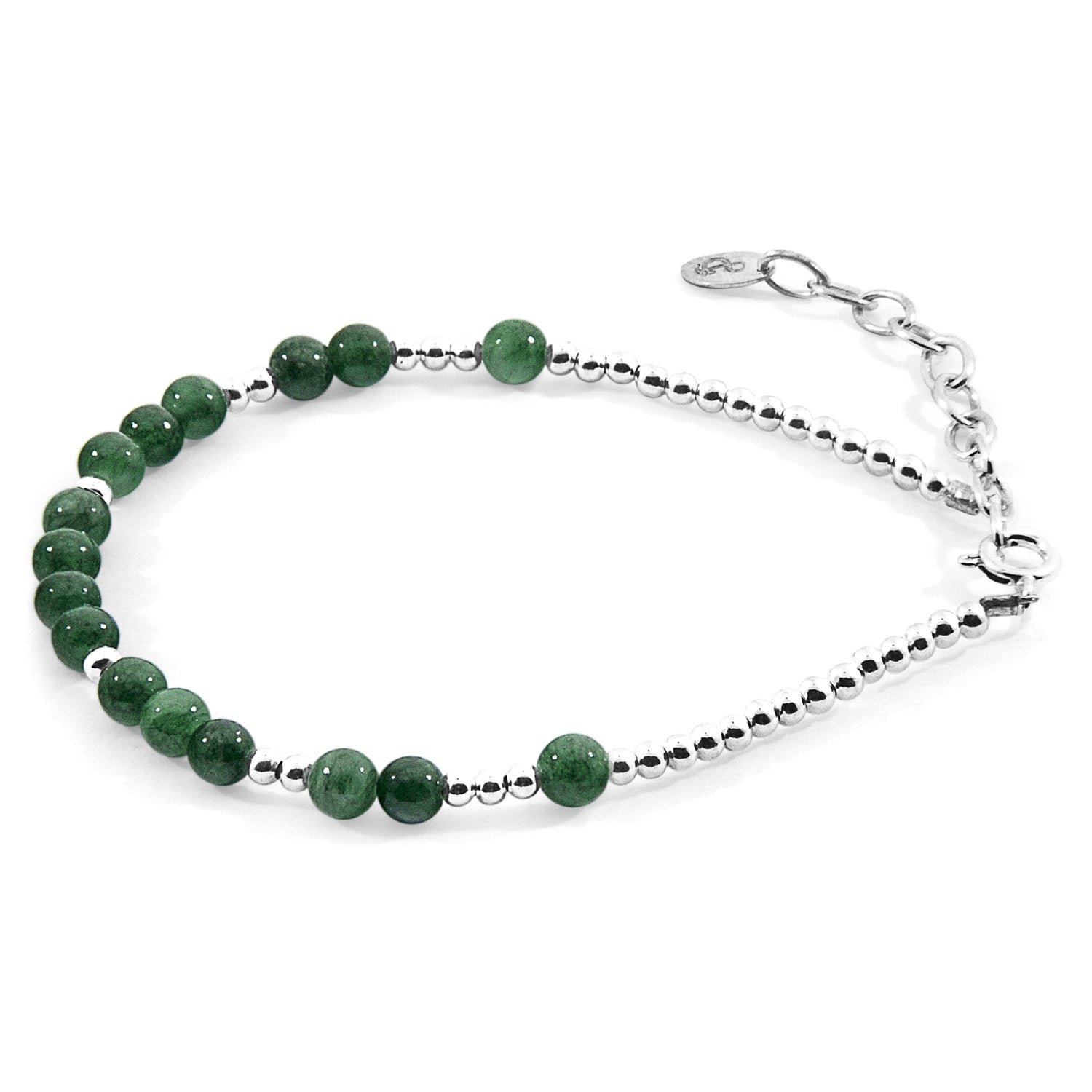 Green Agate Sienna Silver & Stone Bracelet