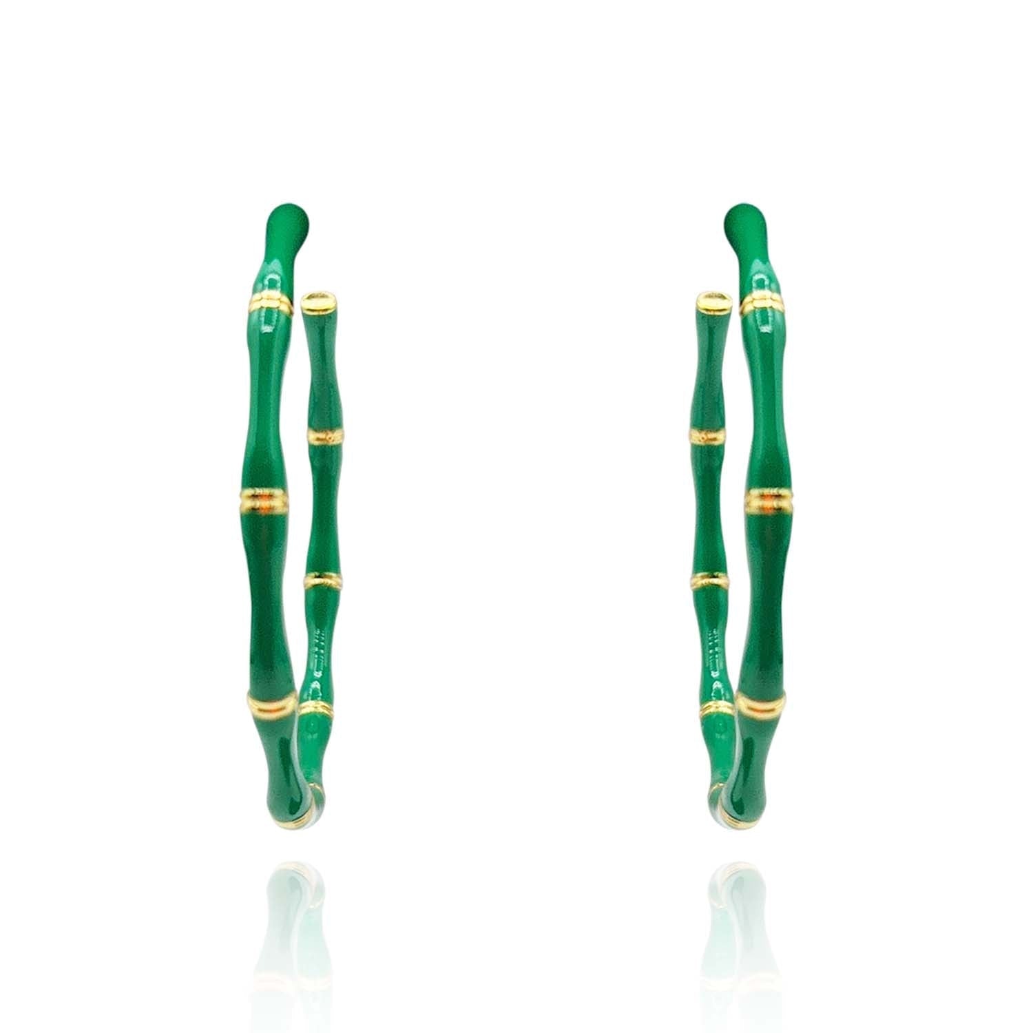 Green And Gold Bamboo Hoops