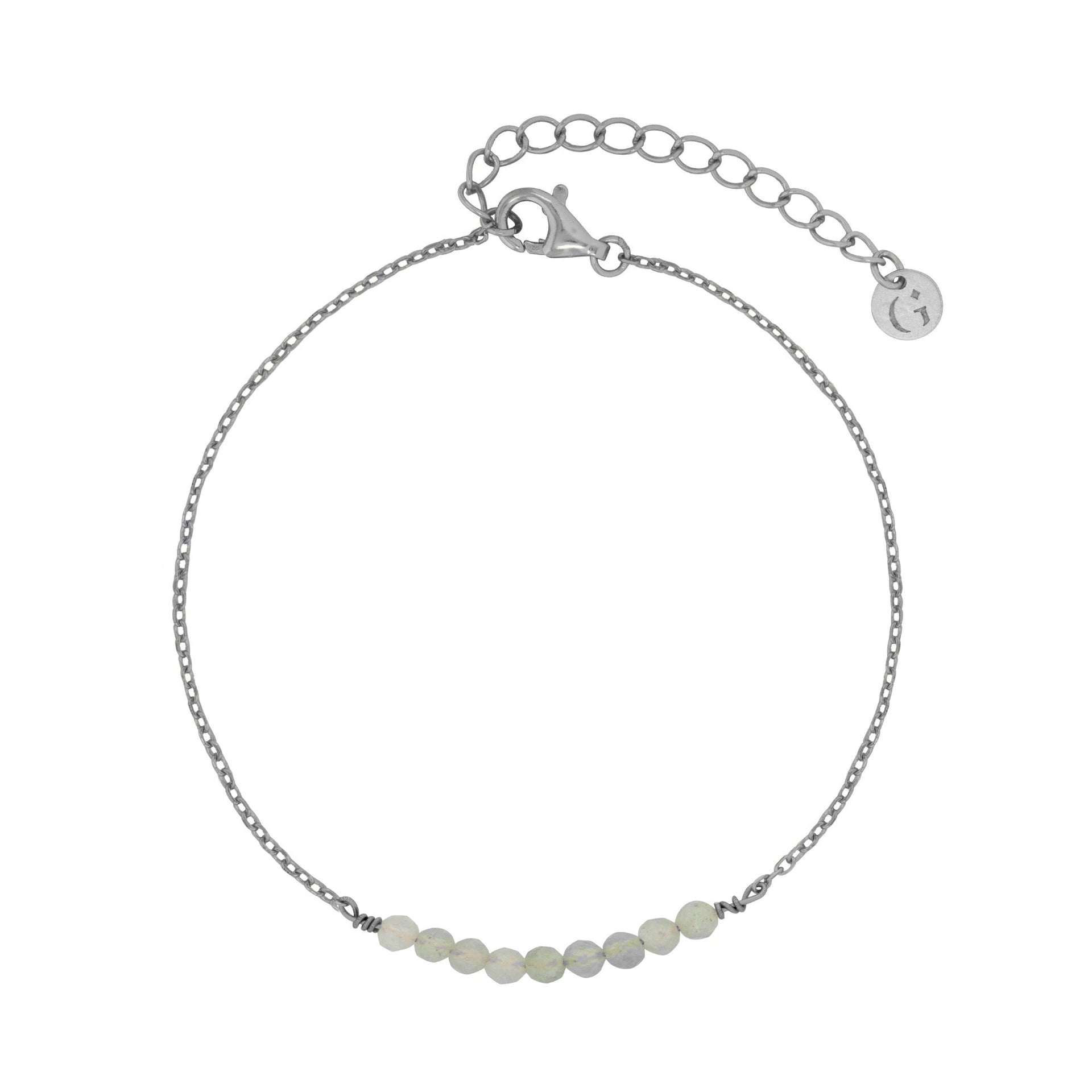 Green Aventurine Beads Bracelet In Silver