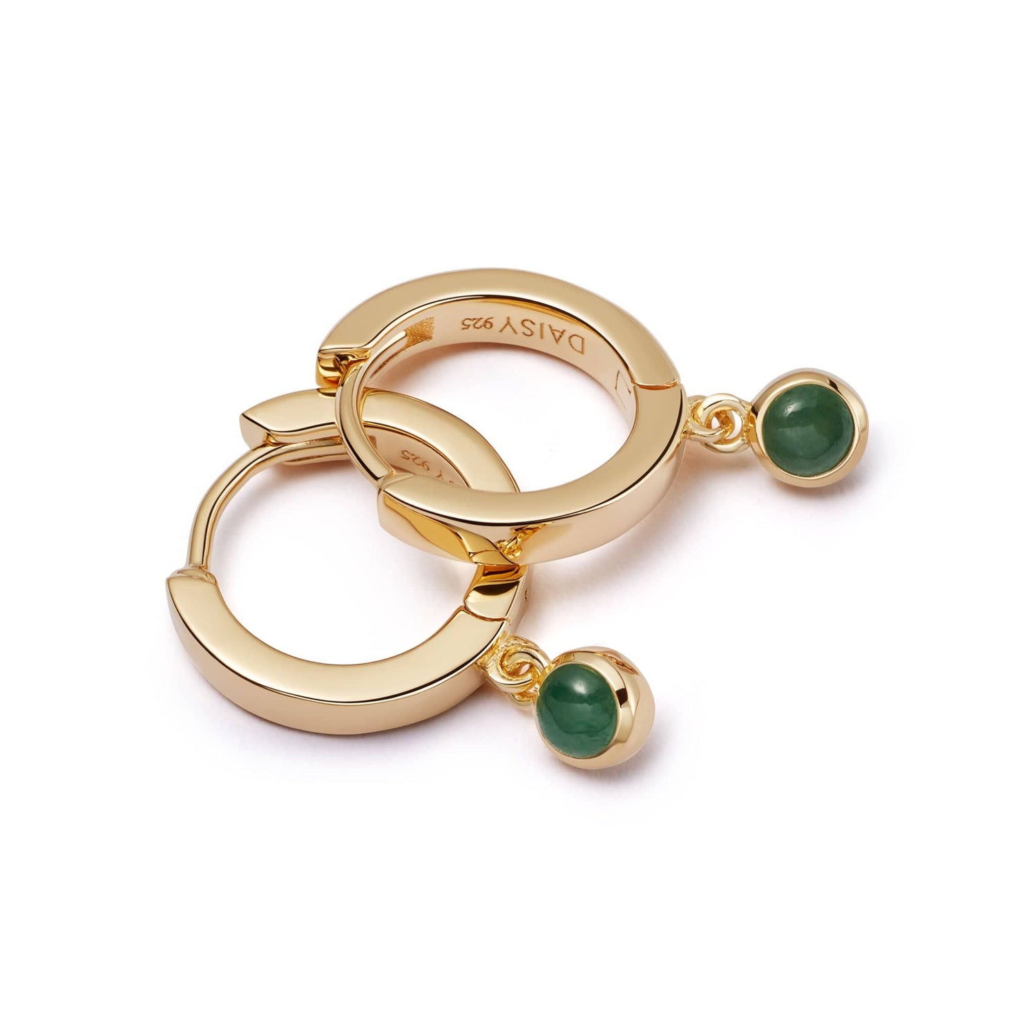 green-aventurine-healing-huggie-hoop-earrings-18ct-gold-plated-daisy-london