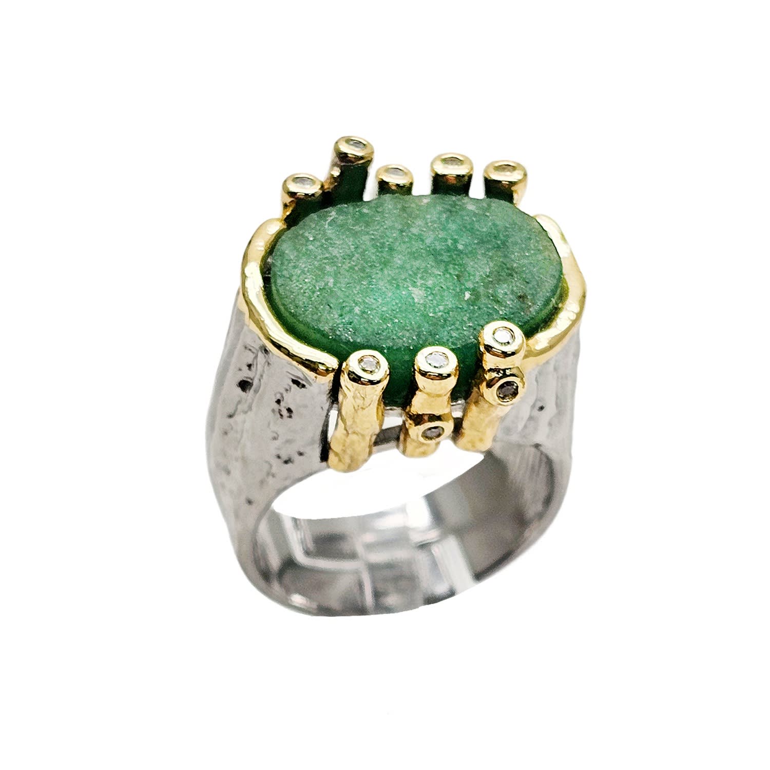 Green Aventurine Stone Setting Ring