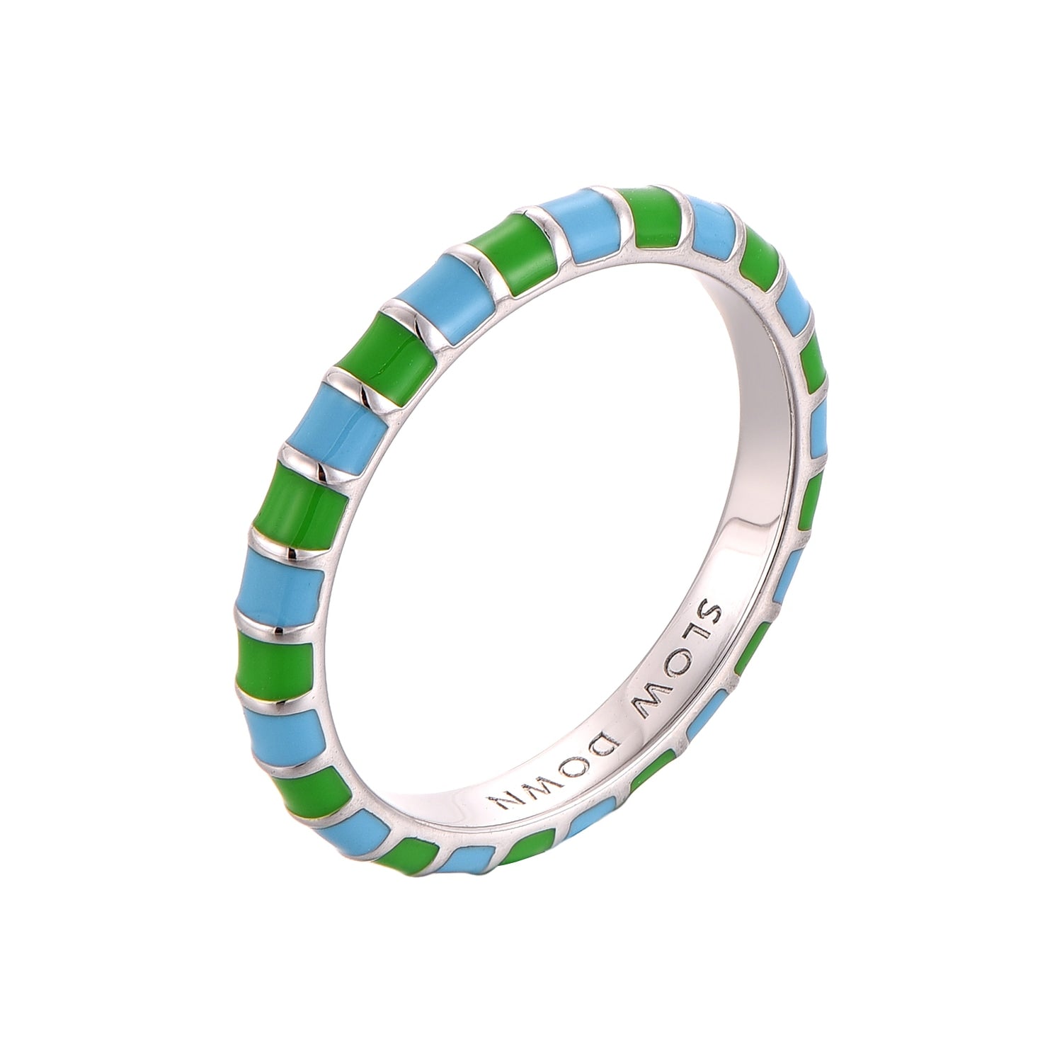 Green & Celeste Thin Ring