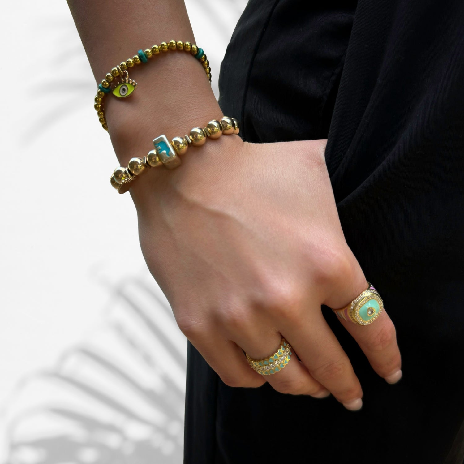 Pastel Colors Diamond & Gold Spring Statement Ring - Multicolor