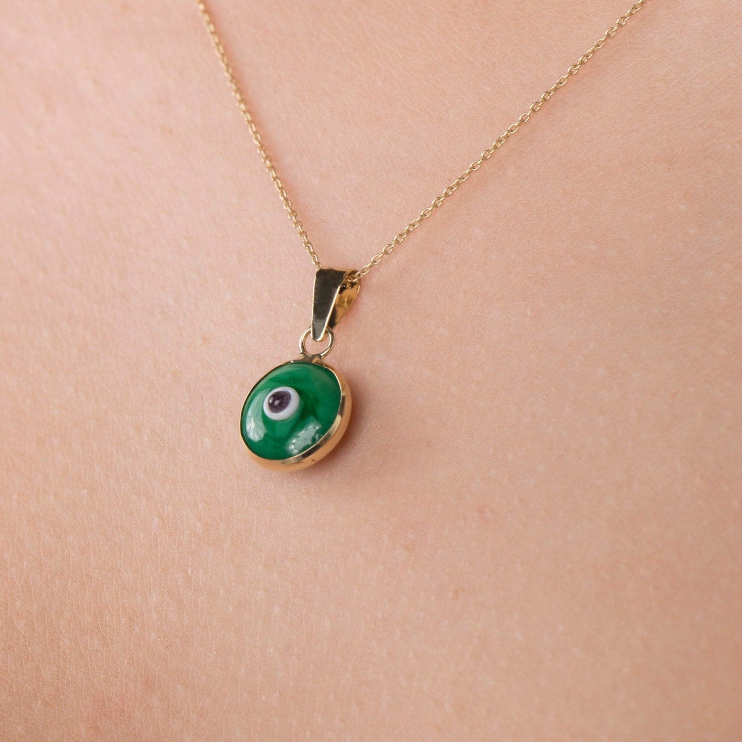 Green Evil Eye Pendant / Your Lucky Charm