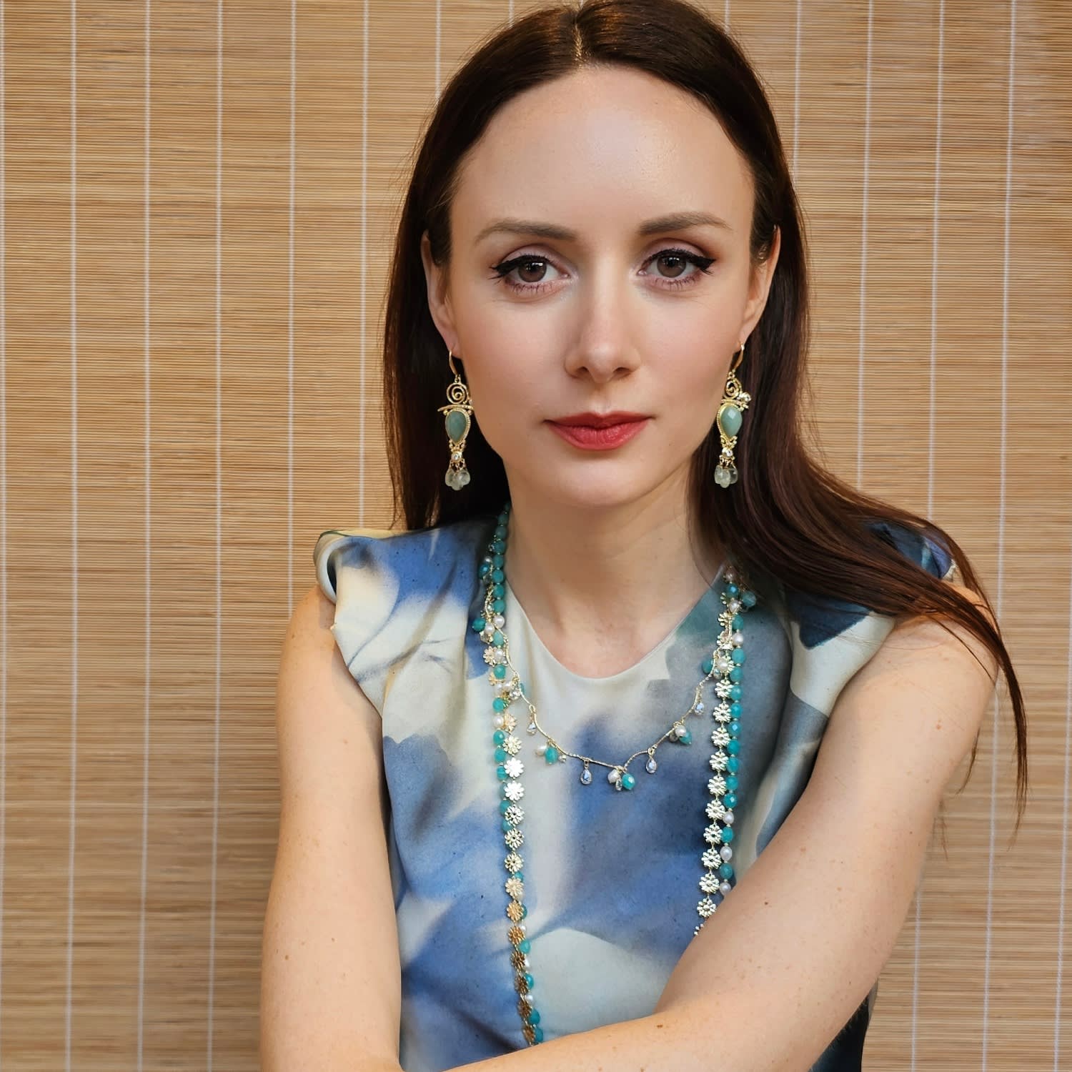 Green Gemstone Chandelier Earrings