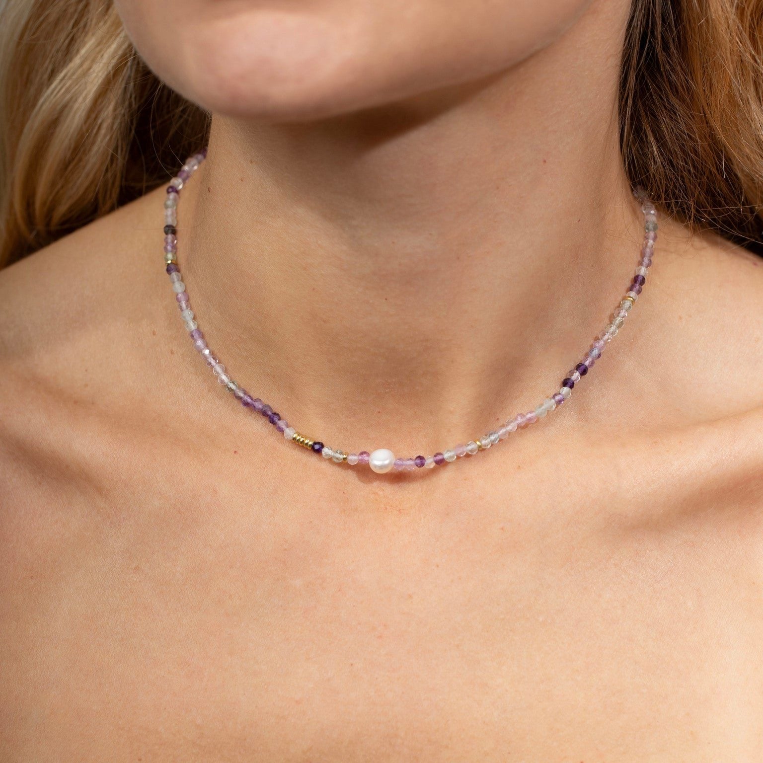Green & Lilac Pearl Necklace
