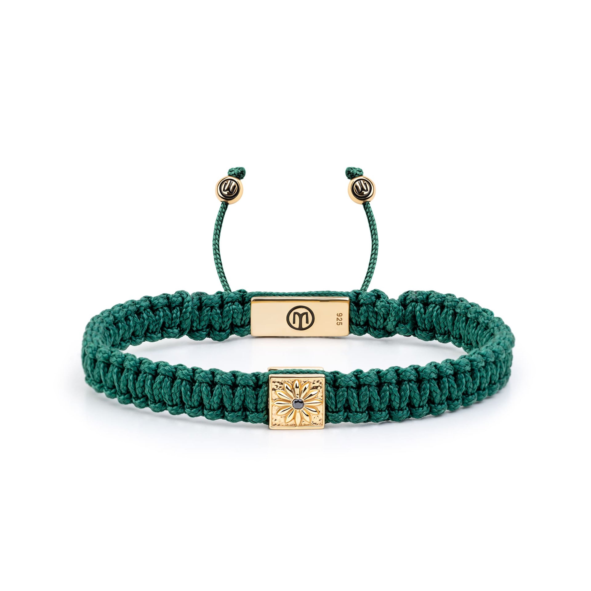 Green Macráme Bracelet In Gold