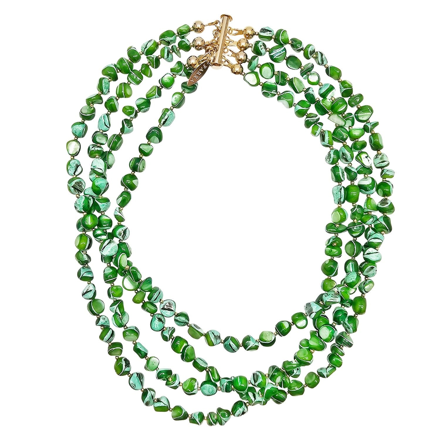 Green Natural Shell Multi-Layers Necklace
