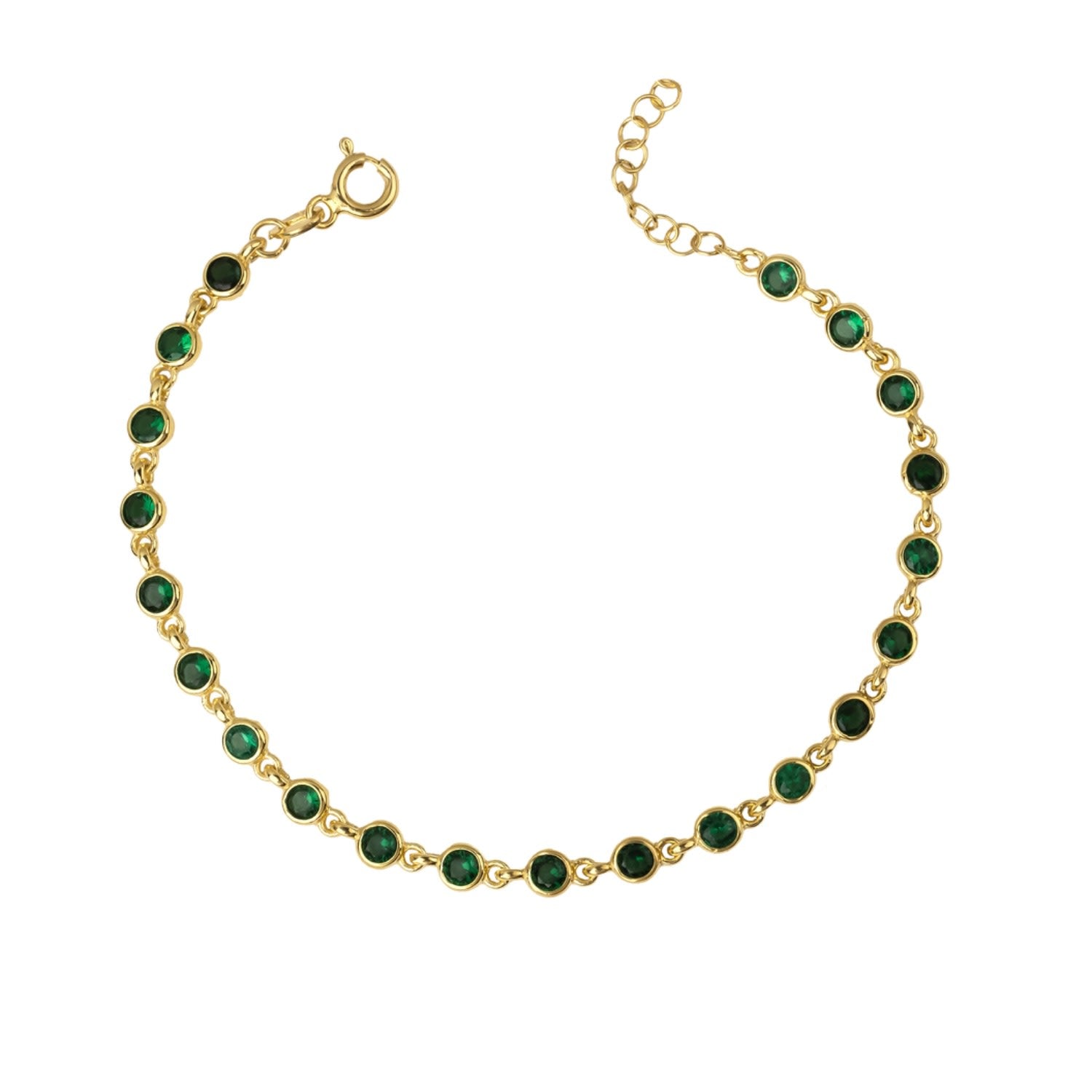 Green Round Tennis Bracelet