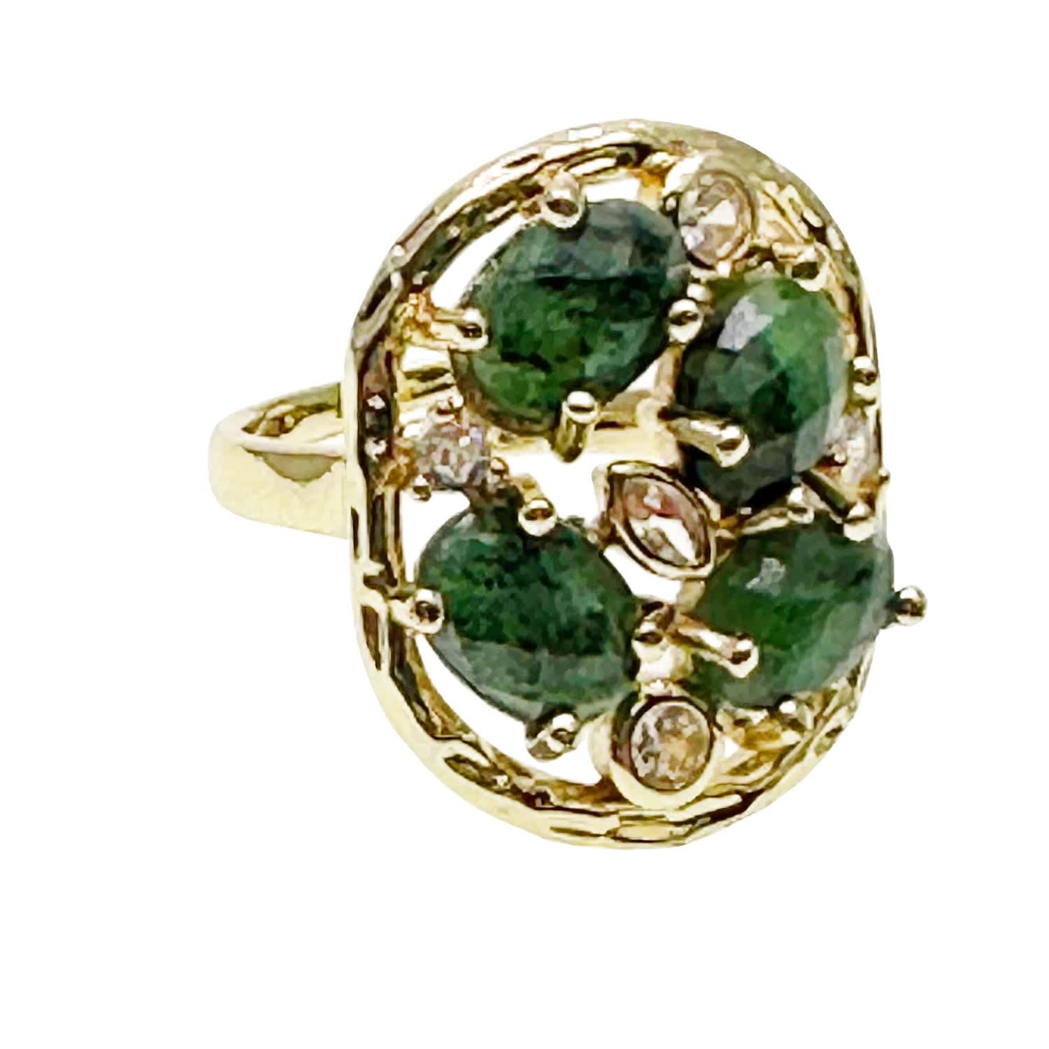 Green Zoisite Gemstone Statement Ring