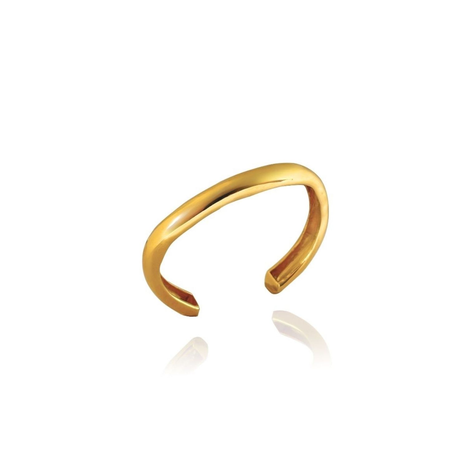Grel Thick Asymmetric Shiny Gold Bracelet