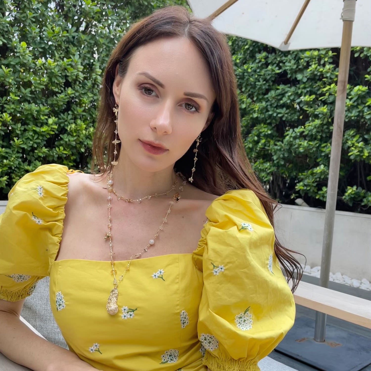 Citrine With Baroque Pearl Pendant & Bee Charms Multi-Way Chain Necklace