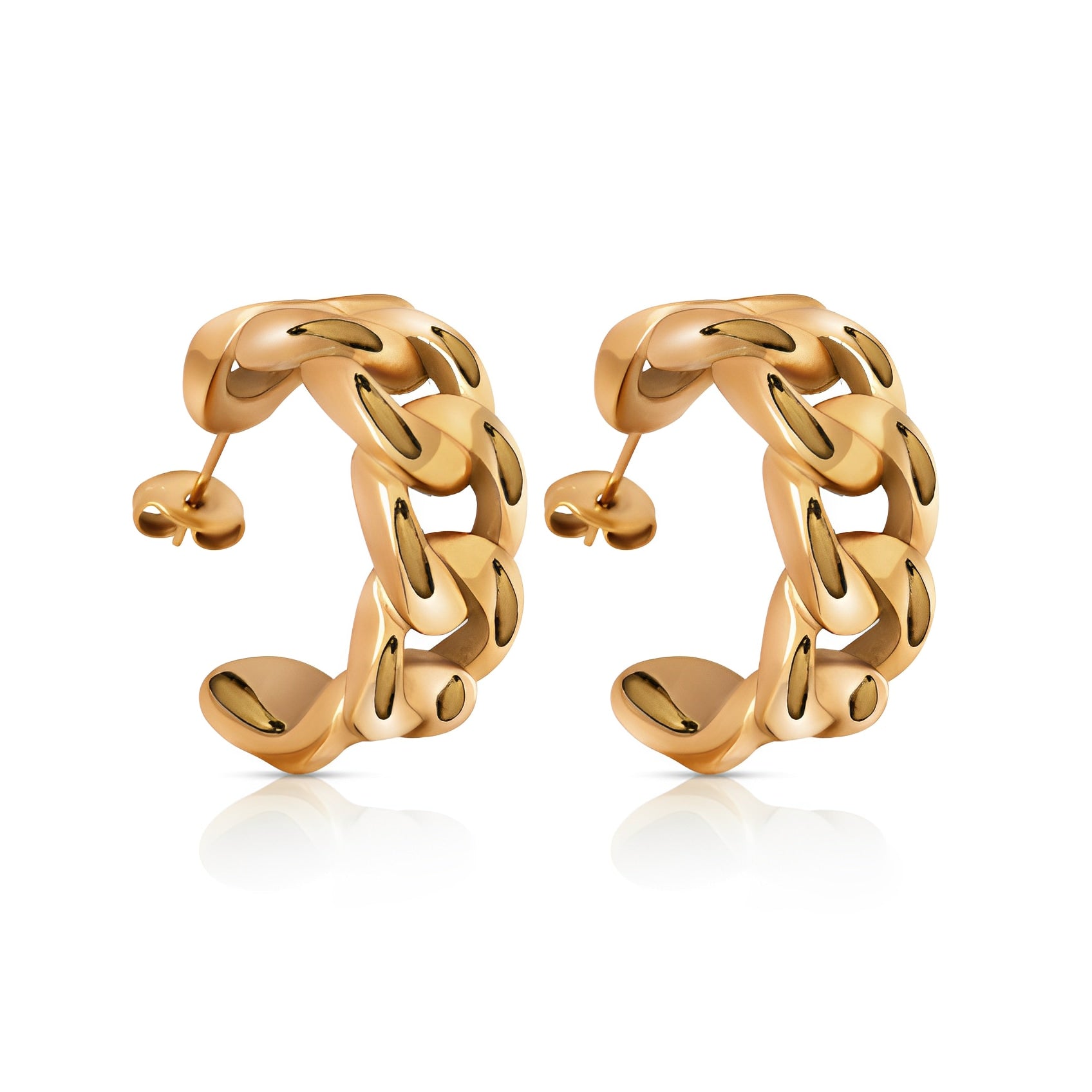Groove Gold Statement Waterproof Hoop Earrings