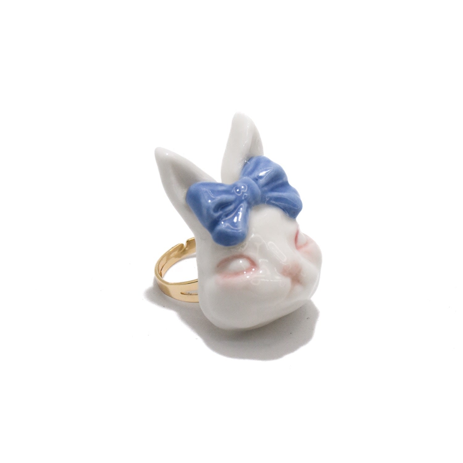 Grumpy Bunny Purple Blue Bow Tie 14K Gold Plated Brass Ring