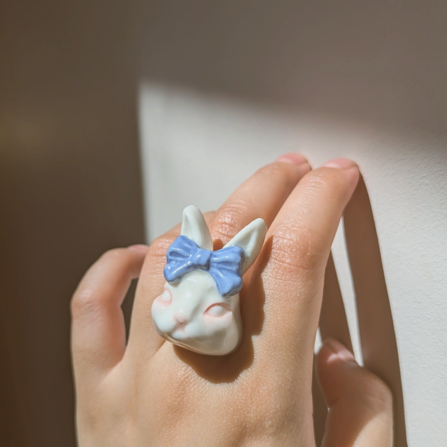 Grumpy Bunny Purple Blue Bow Tie 14K Gold Plated Brass Ring