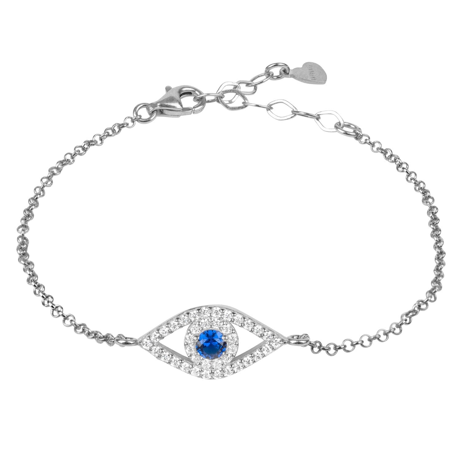 Evil Eye Elliptical Bracelet - Blue Silver