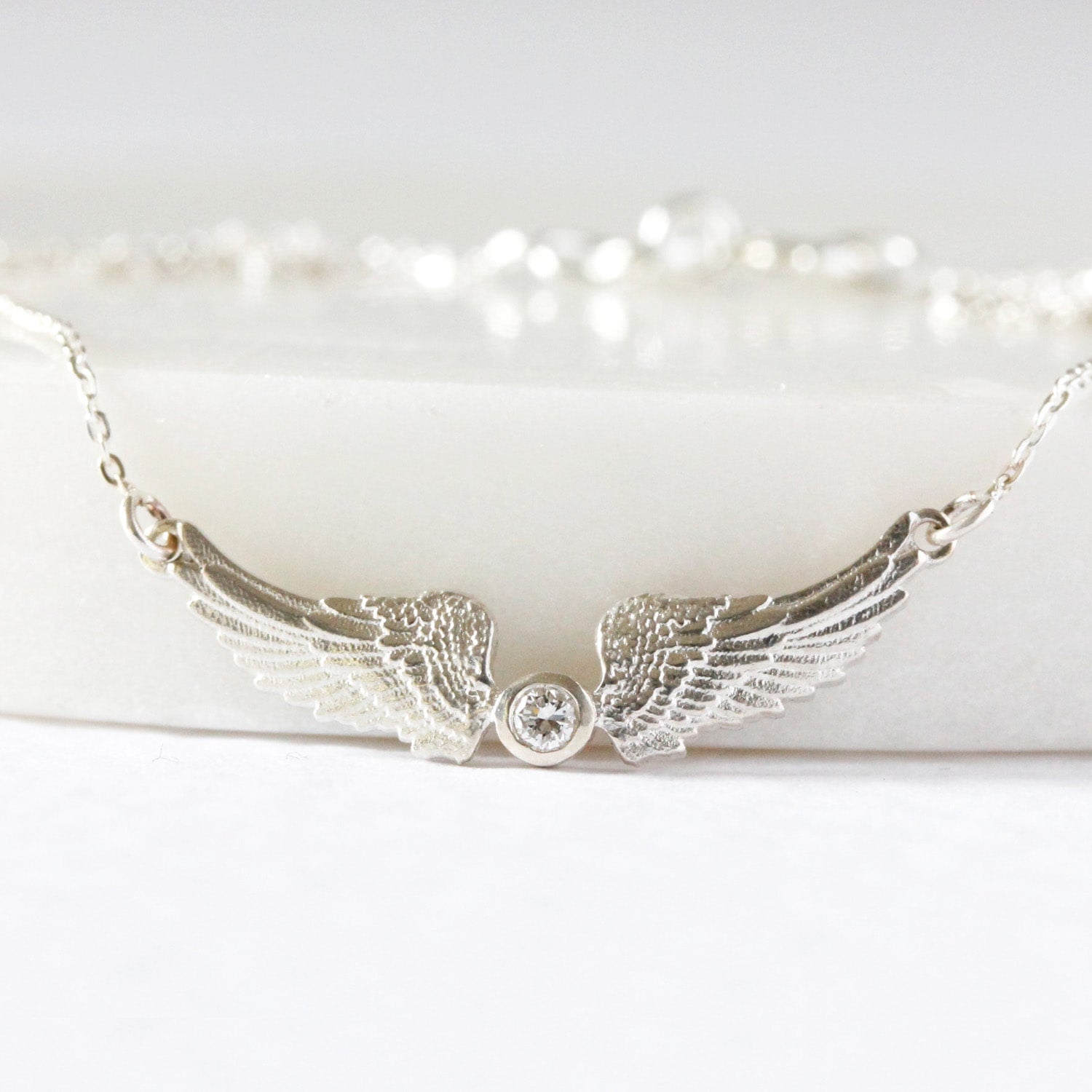 Guardian Angel Diamond Necklace – Silver
