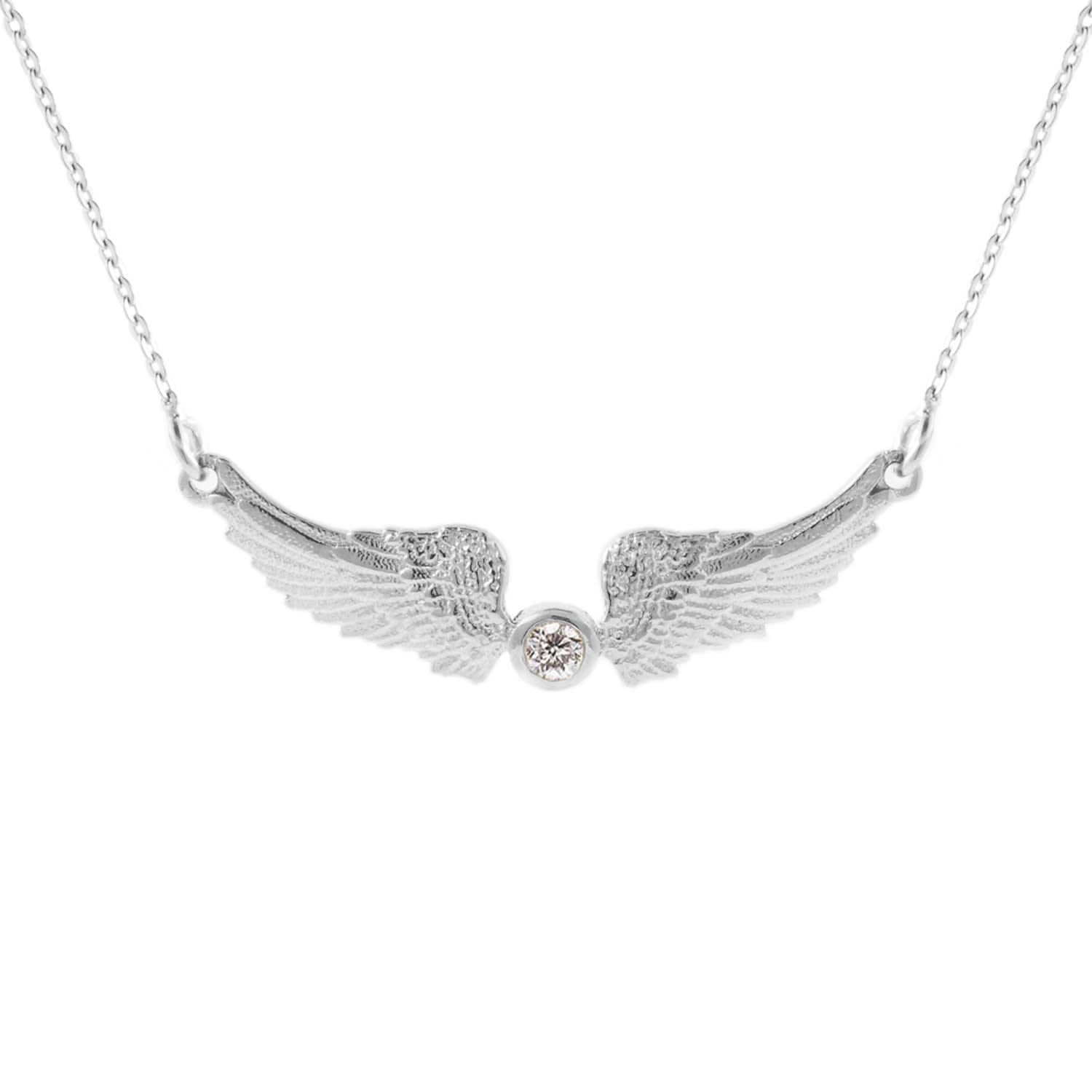 Guardian Angel Diamond Necklace – Silver