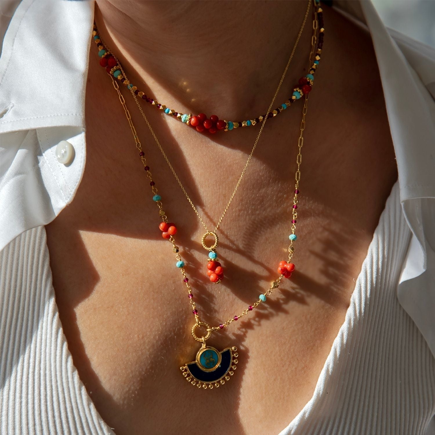 Guru Bee - Natural Gem Beaded Necklace