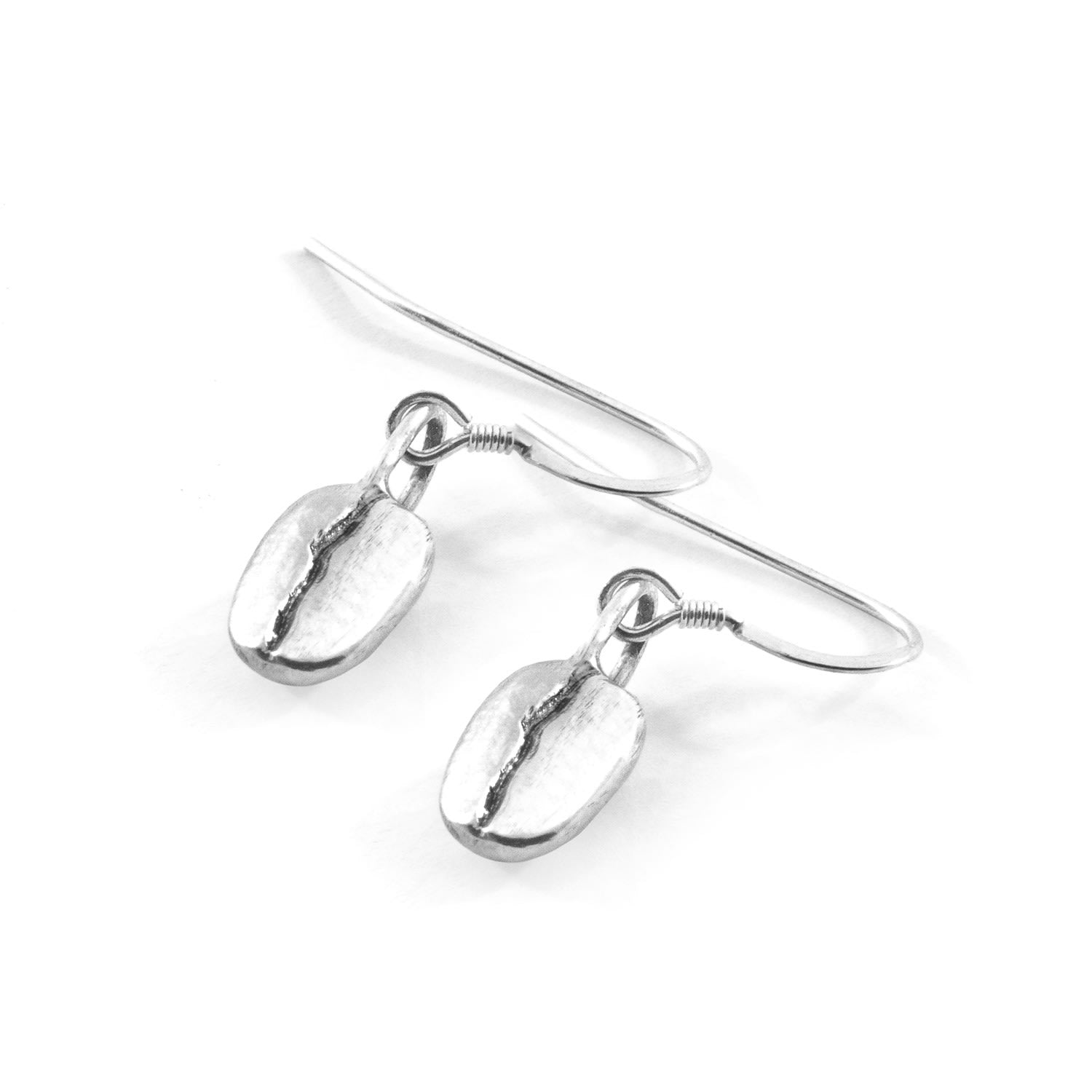Gustatory Coffee Bean Silver Earrings
