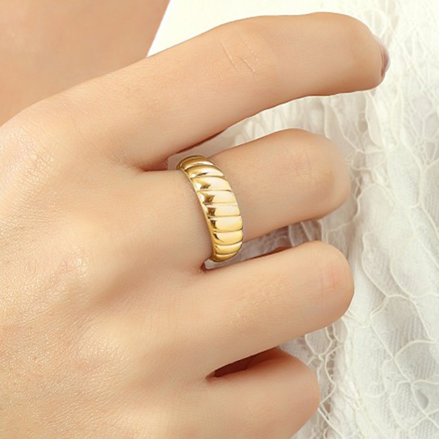 Croissant Ring In Sterling Silver Gold Vermeil - Gold