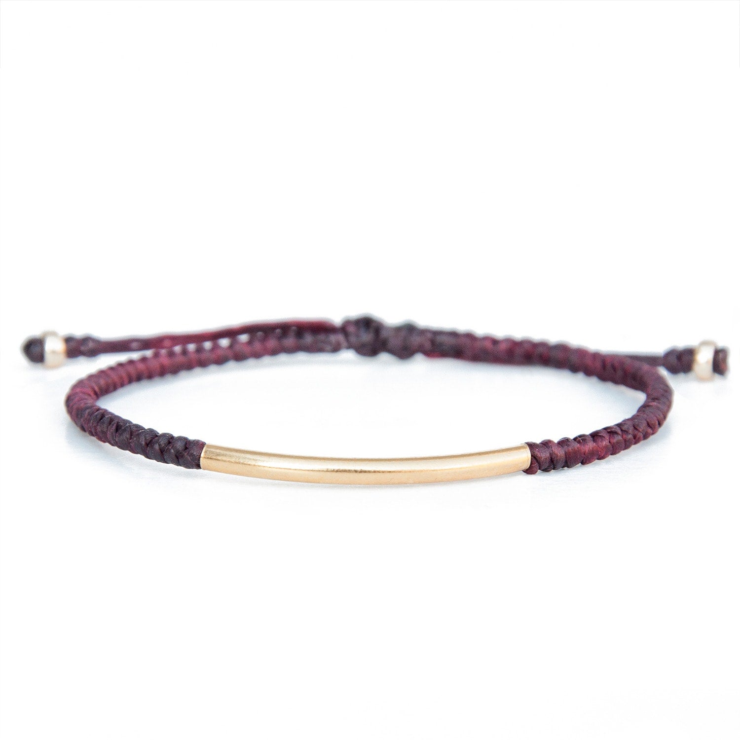 Bridge Wine Red & Gold Rope Bracelet - Modern Durable Waterproof & Adjustable