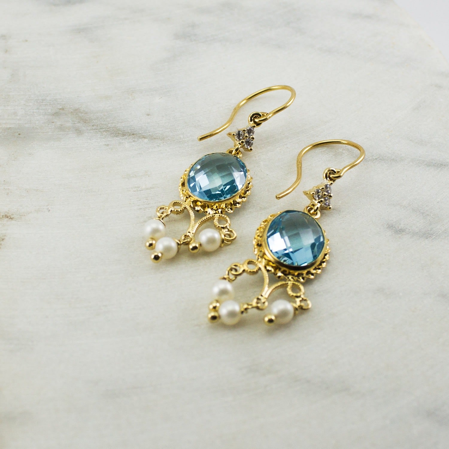 Positano Blue Topaz Earrings