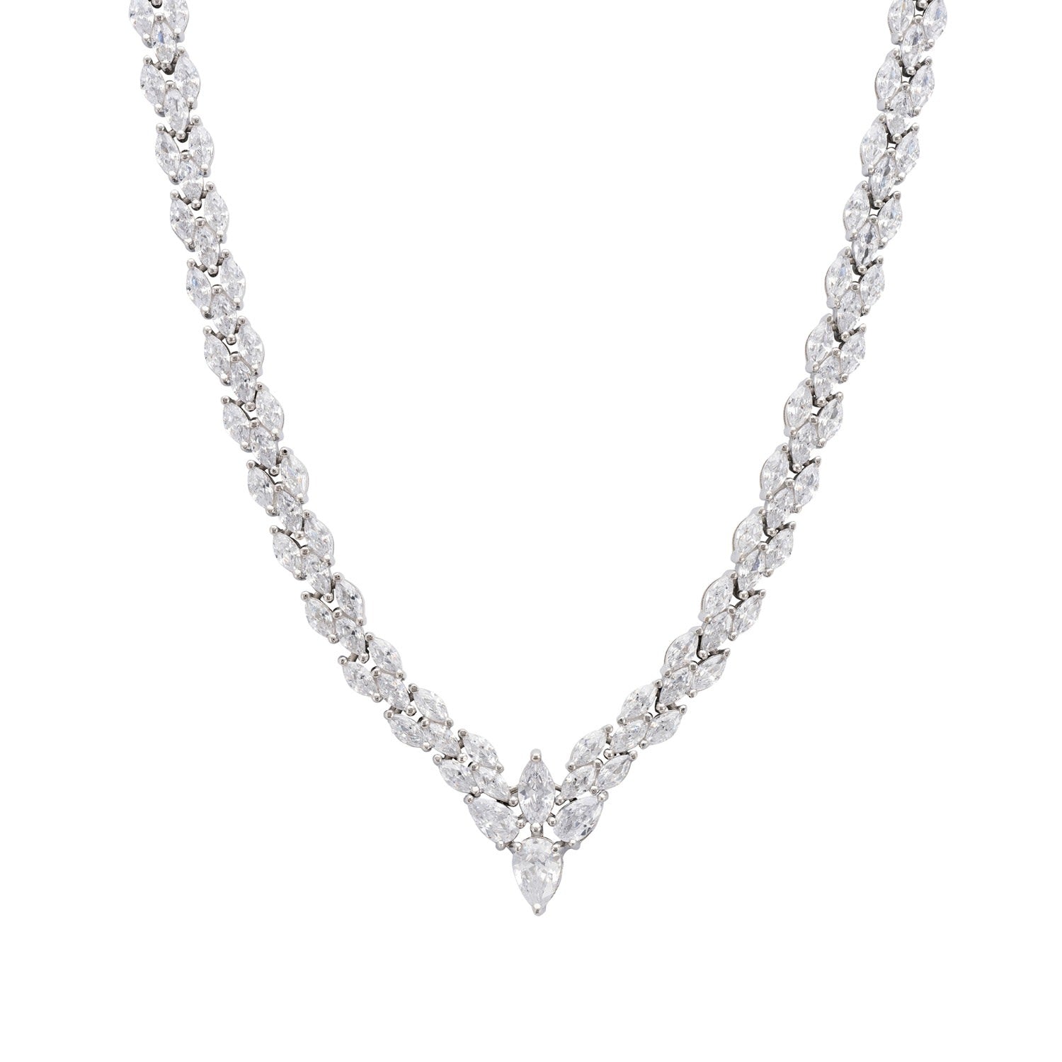 Petal Tennis Necklace Silver