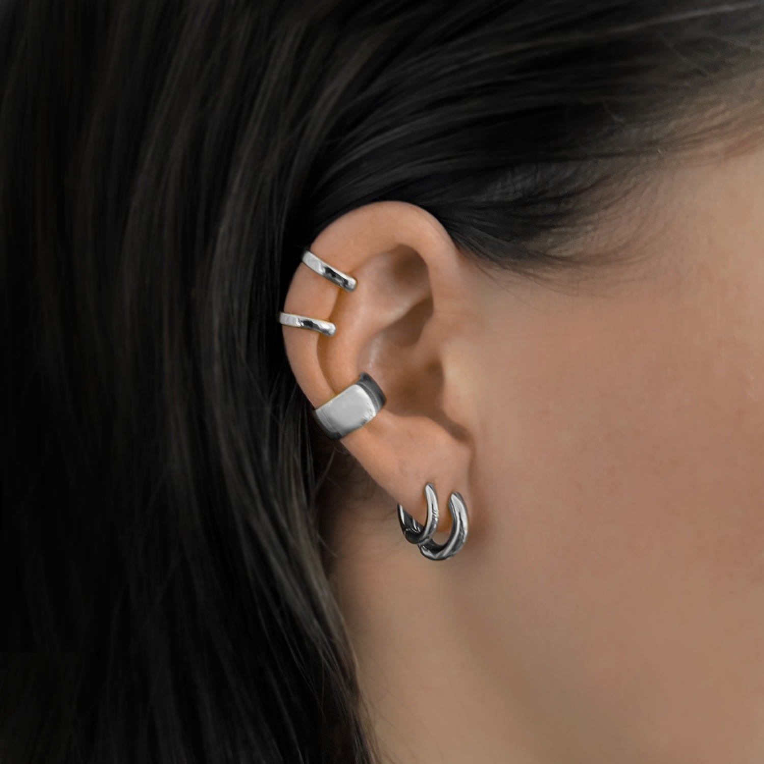 Alchemy Huggie Petite In Black Rhodium