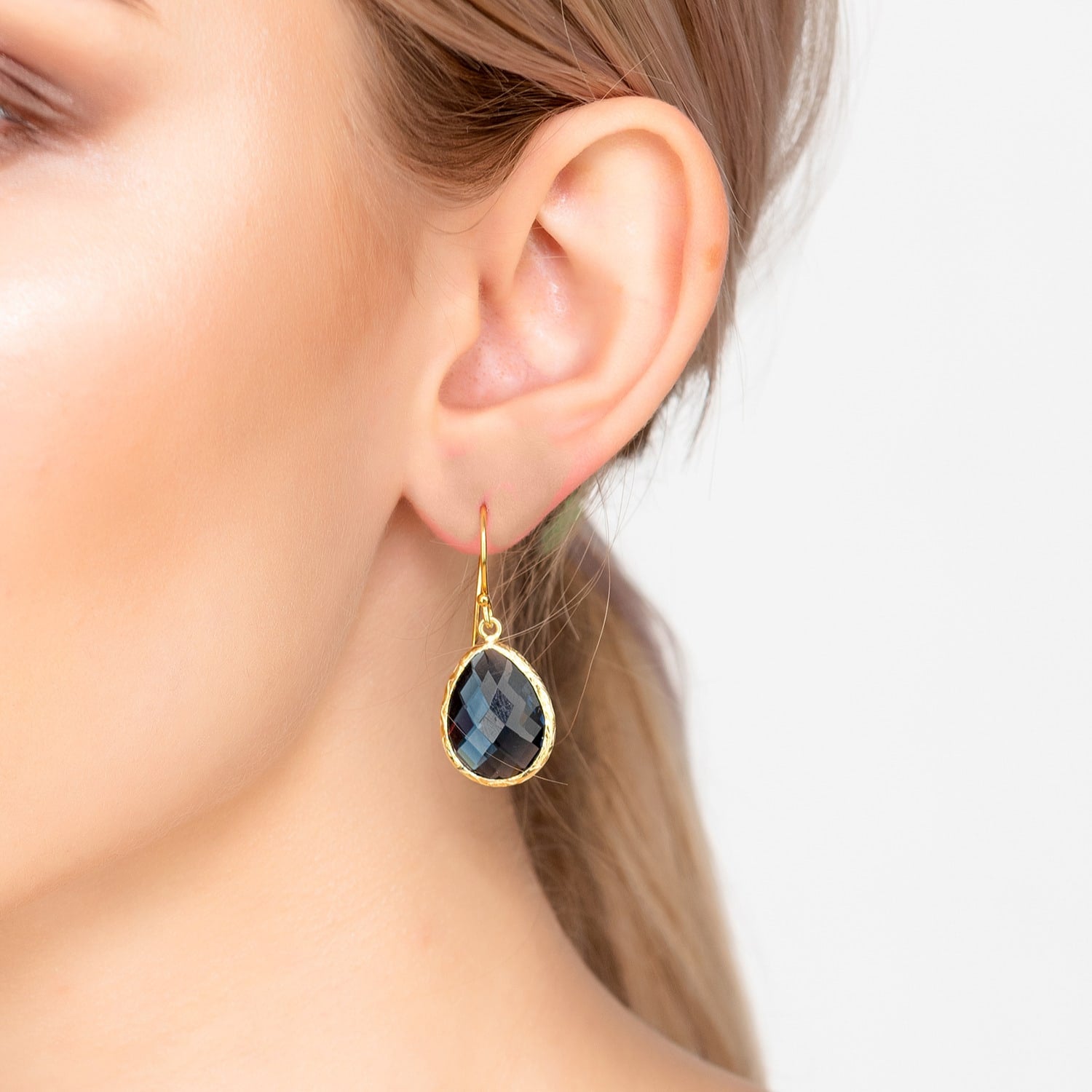 Petite Drop Earrings Sapphire Hydro Gold