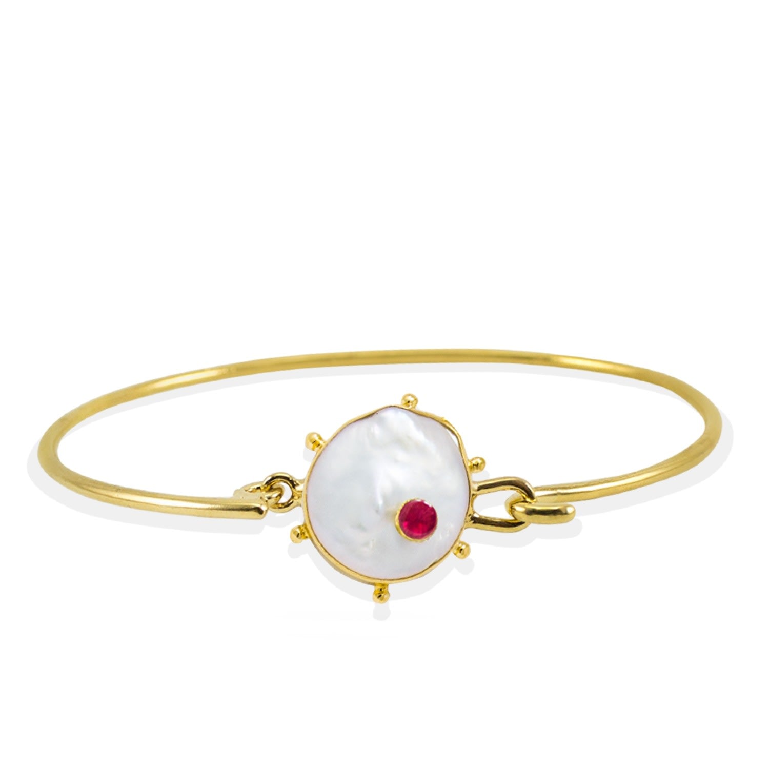 Rebel Rebel Pearl Bracelet With Ruby