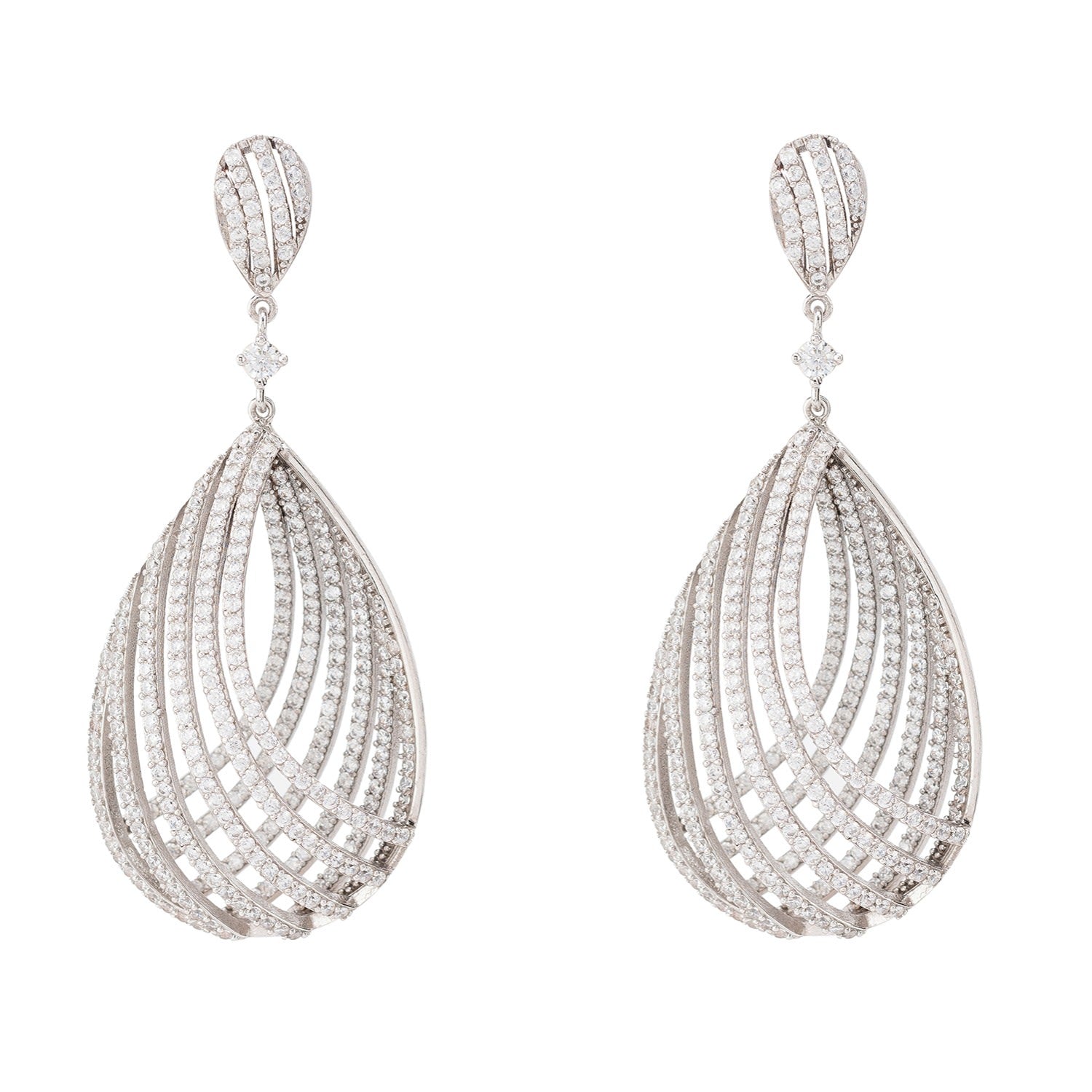 Vortex Teardrop Earring Silver